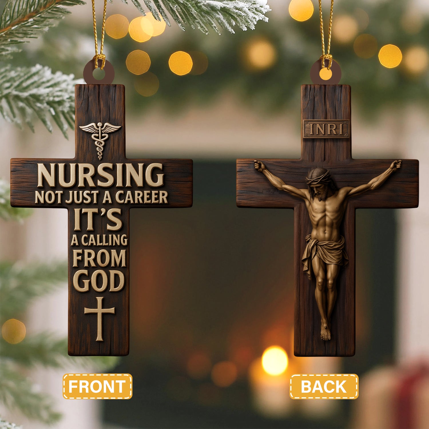 Christian Nurse Cross Ornament - Nursing Not Just a Career It’s a Calling from God - Religious Christmas Tree Decor Gift