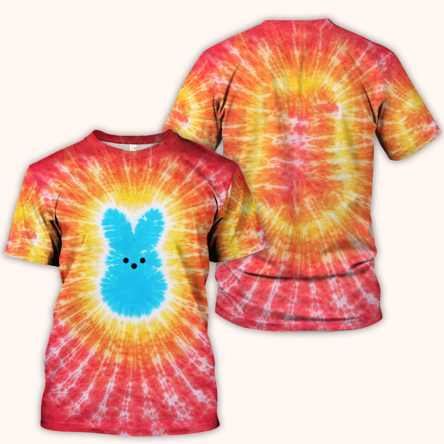 Easter Peep Tie Dye Scrub Top, Easter Bunny Nurse Shirt For Women, Breathable Fabrics Nursing Uniform