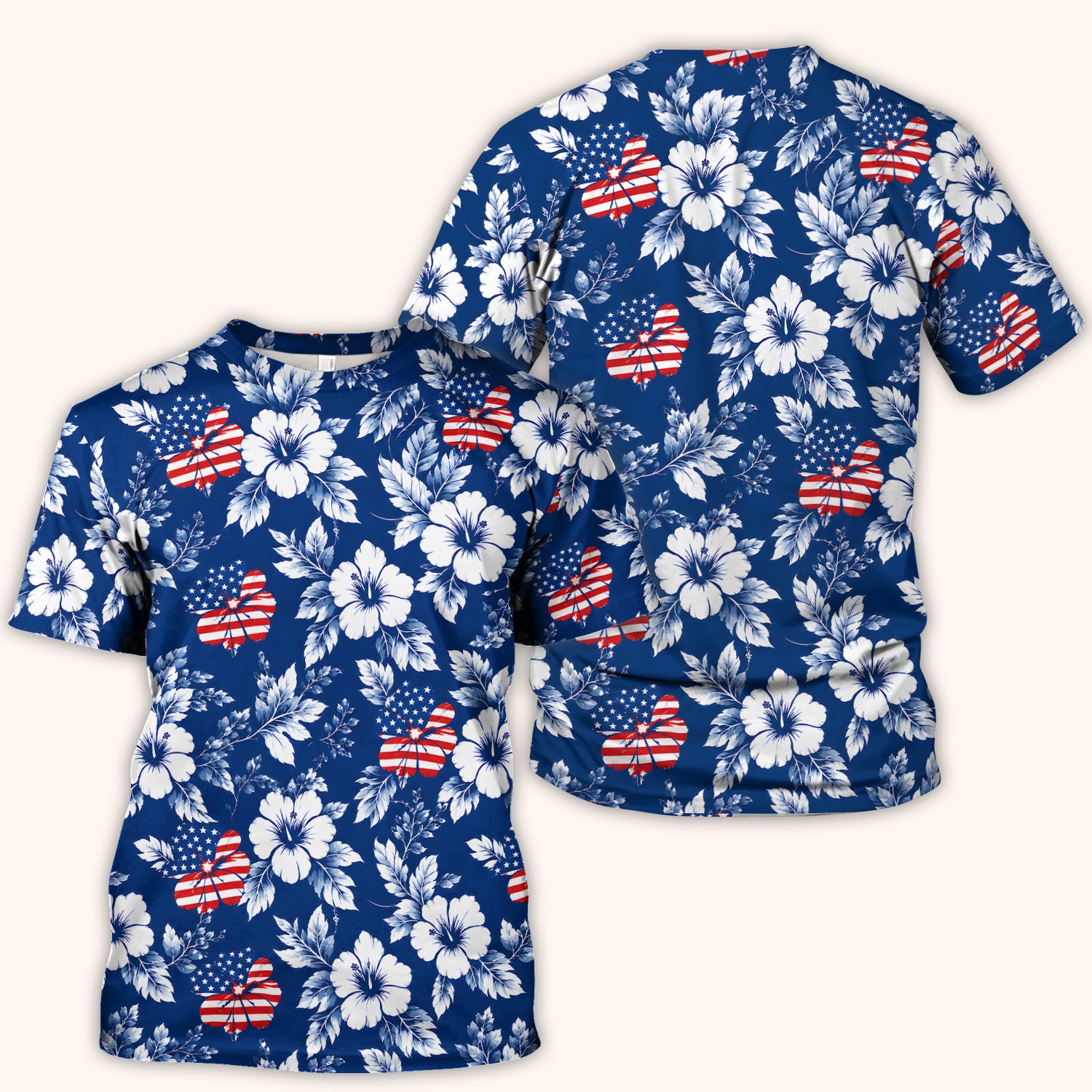 Patriotic Butterfly Floral Nurse for RN & CNA, American Flag Healthcare Workers Uniform Scrub Top, Comfortable Scrubs for Nurses