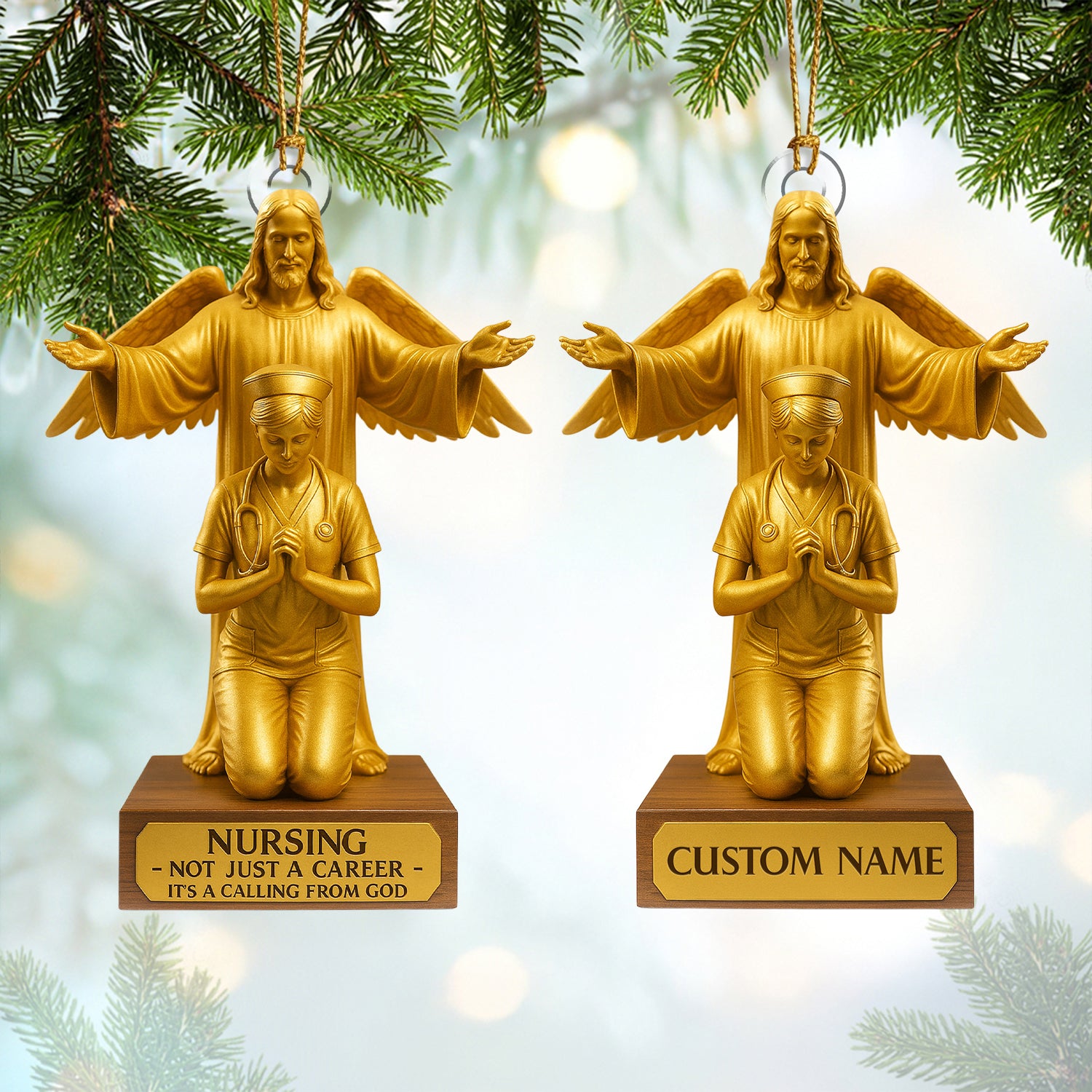 Personalized Nurse Angel Ornament, Guardian Angel Nursing Ornament, Christmas Gift For RN And LPN