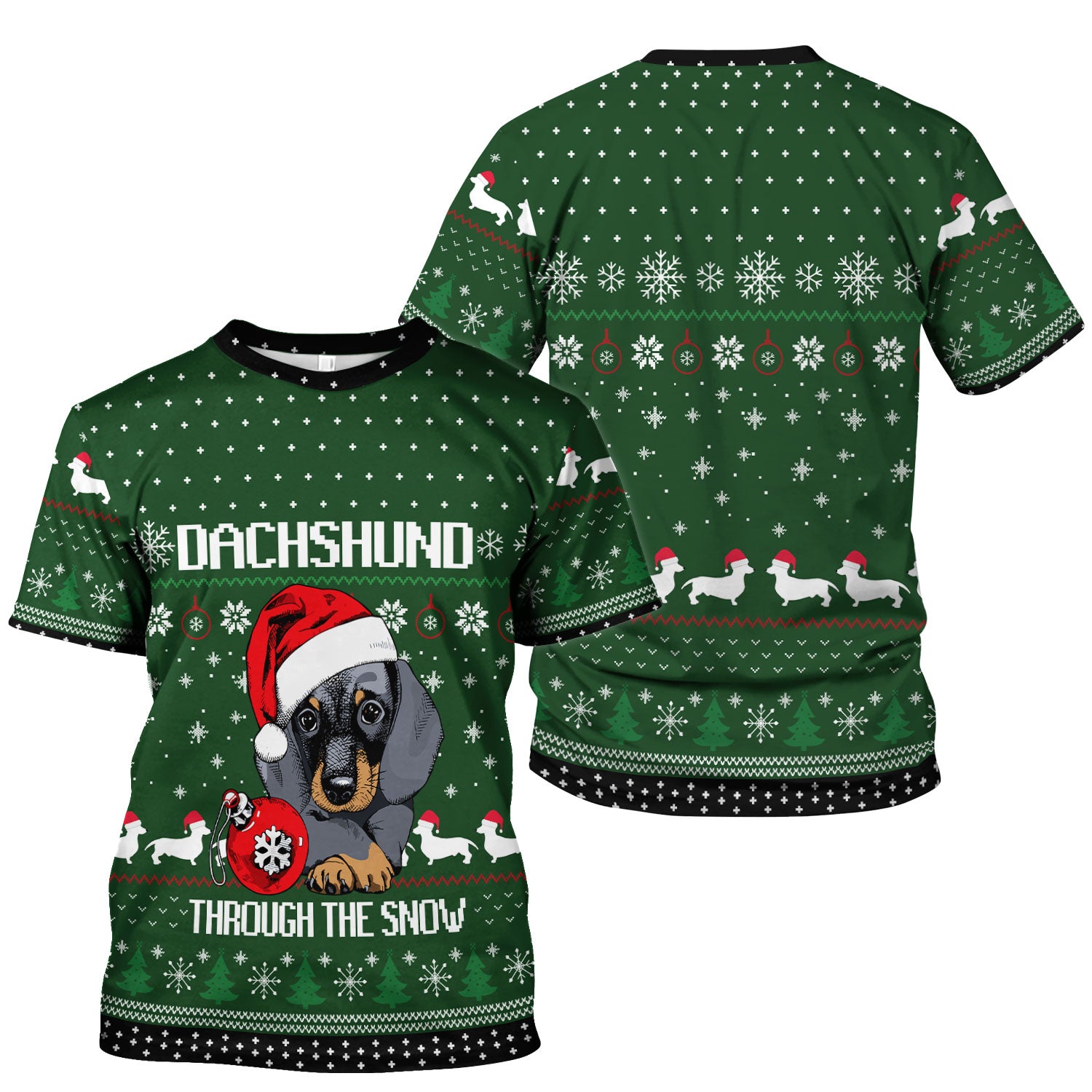 Dachshund Christmas Scrub Top - Funny Sausage Dog Nurse Shirt - Cute Holiday Scrubs for Women RN LPN CNA Gift