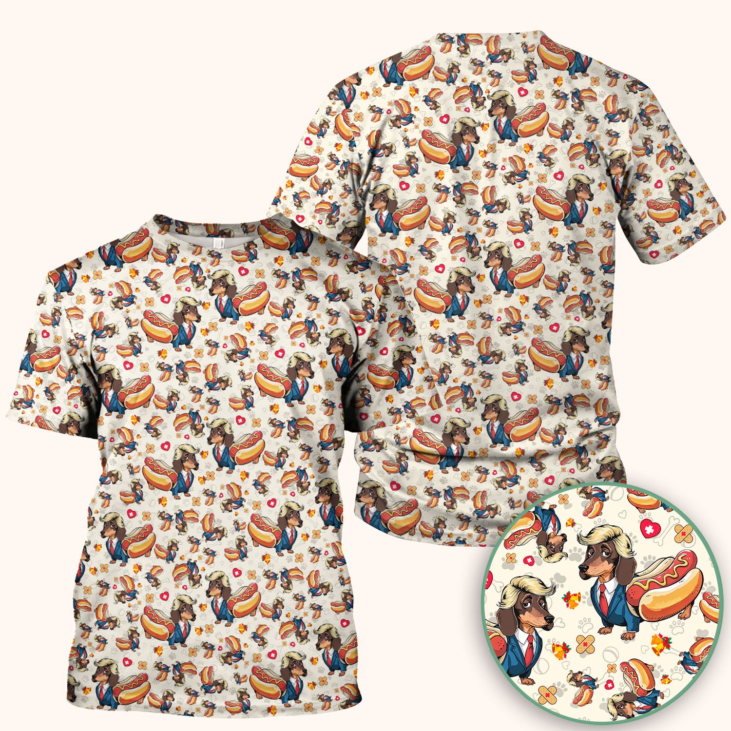 They're Eating The Dogs - Funny Dachshund Hot Dog Scrub Top - Hilarious Medical Uniform
