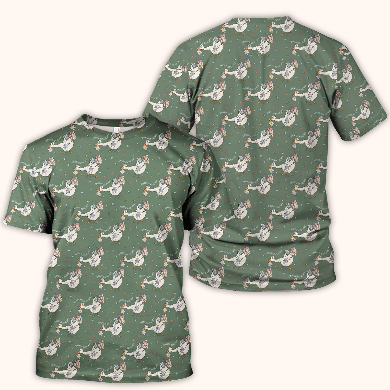 Cute Comfort Is On The Way Goose Scrub Top, Comfortable Scrubs for Nurses