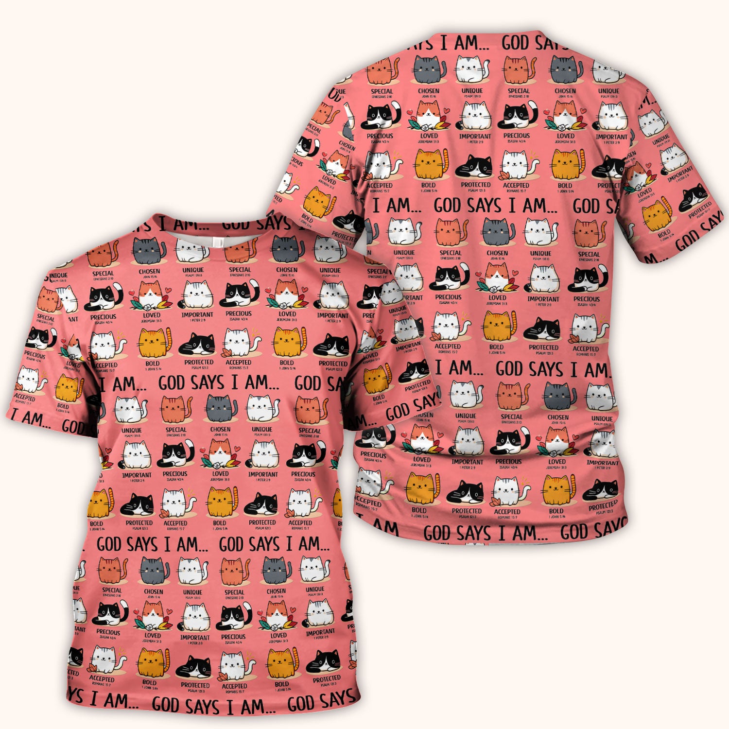 Cute Christian Cat God Says I Am Scrub Top, Comfortable Scrubs for Nurses