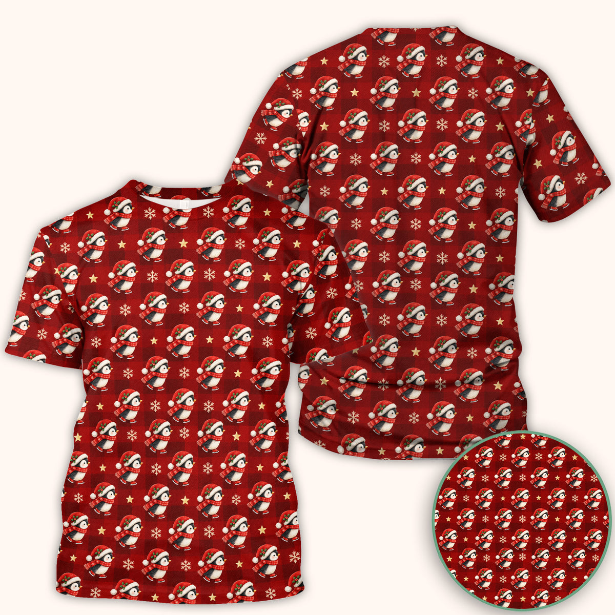Cute Christmas Ice Skating Penguin Scrub Top, Comfortable Scrubs for Nurses