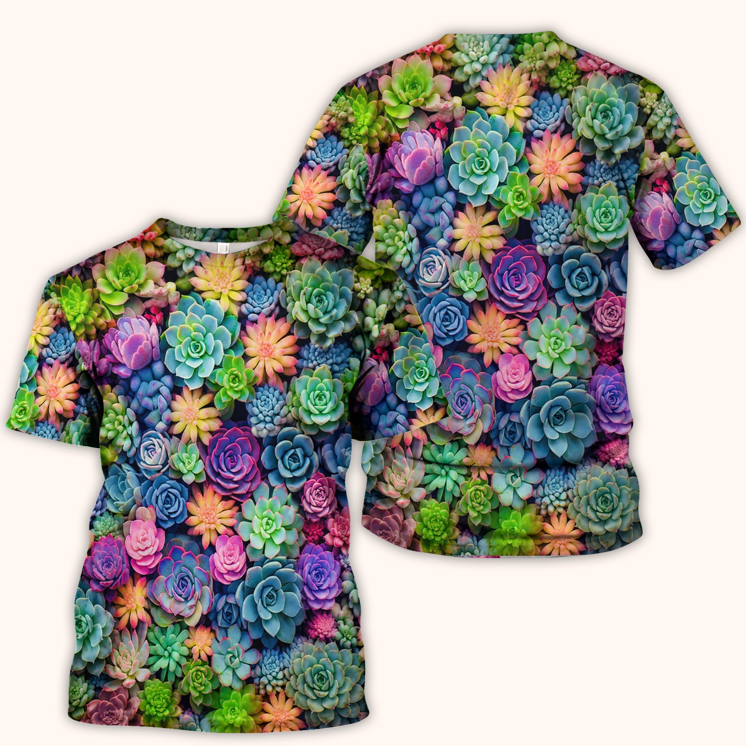 Cute Nurse Scrub Top Boho Succulent Flower Pattern Scrub Top, Comfortable Scrubs for Nurses