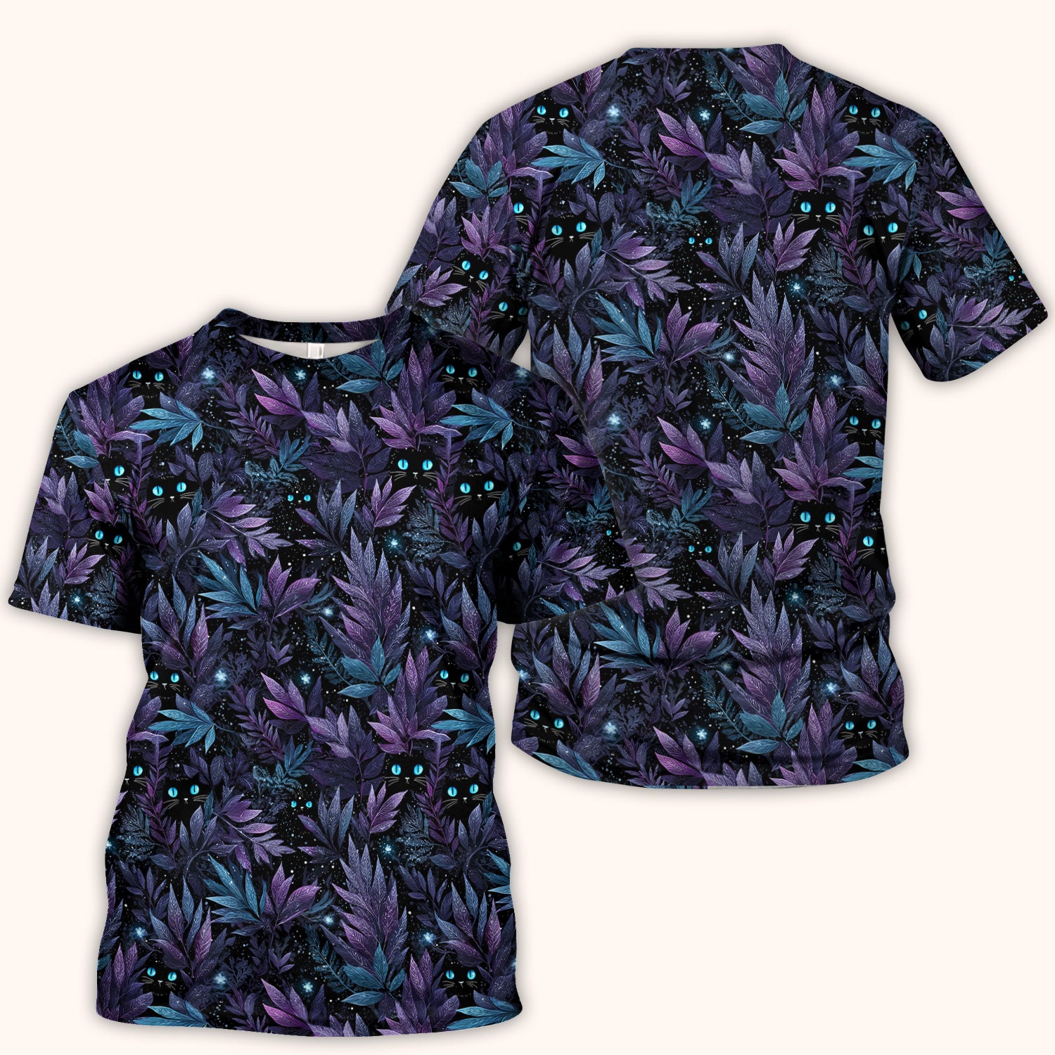 Mystic Black Cat Veterinary Pattern Scrub Top, Comfortable Scrubs for Nurses