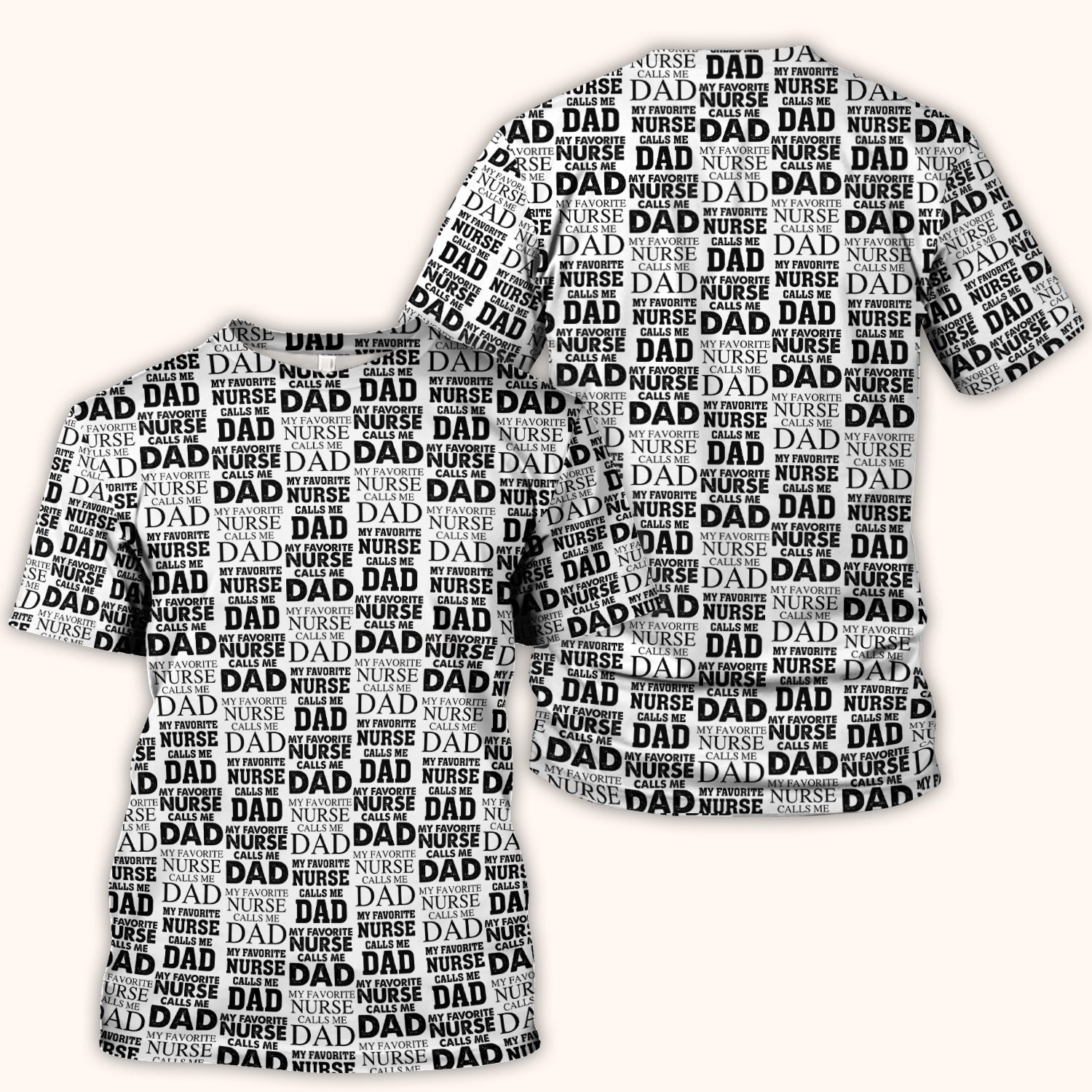 Favorite Nurse Calls Dad Pattern Scrub Top, Comfortable Scrubs for Nurses