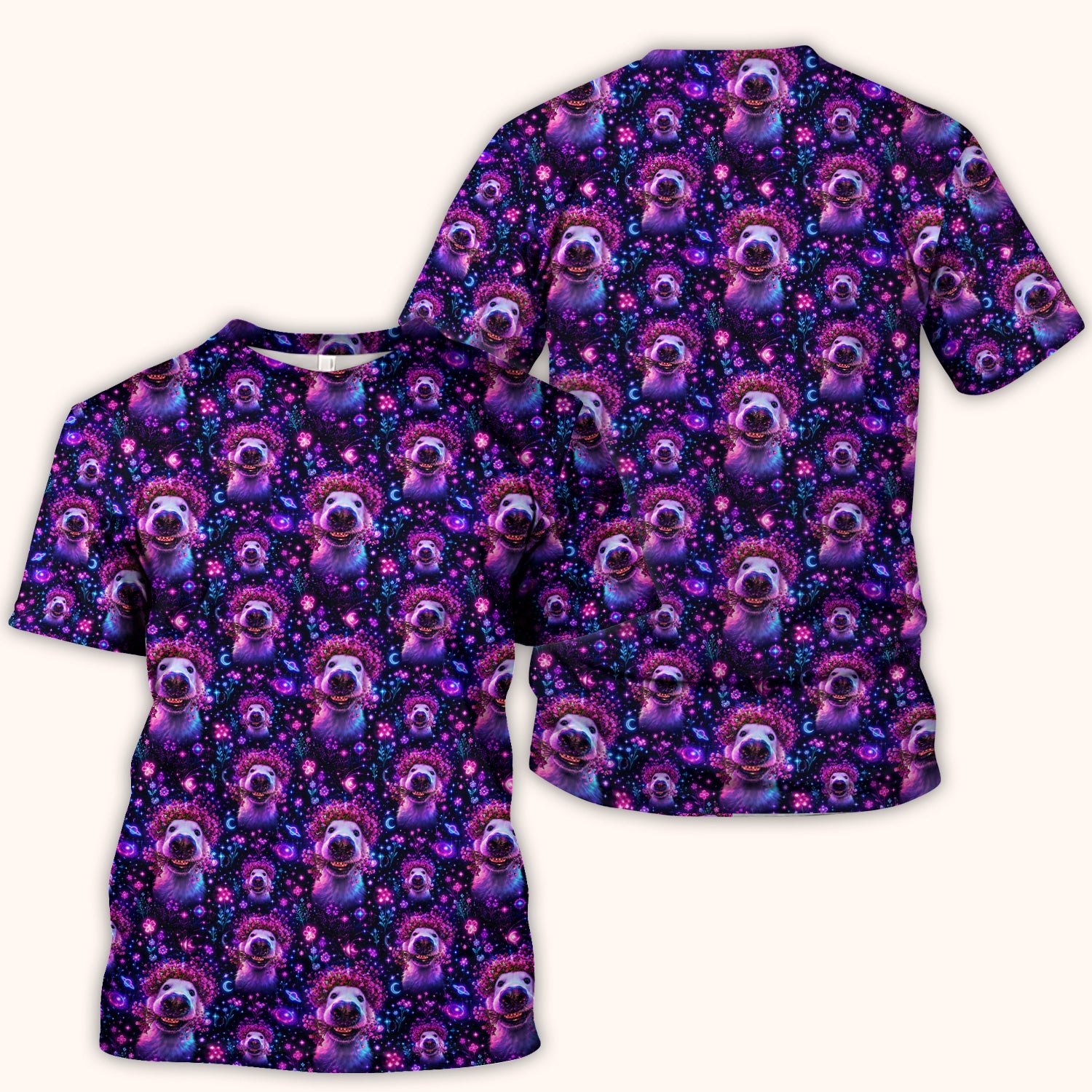 Galaxy Golden Retriever Nurse Scrub Top for RN, CNA, Veterinary Staff, Dog Lover Uniform