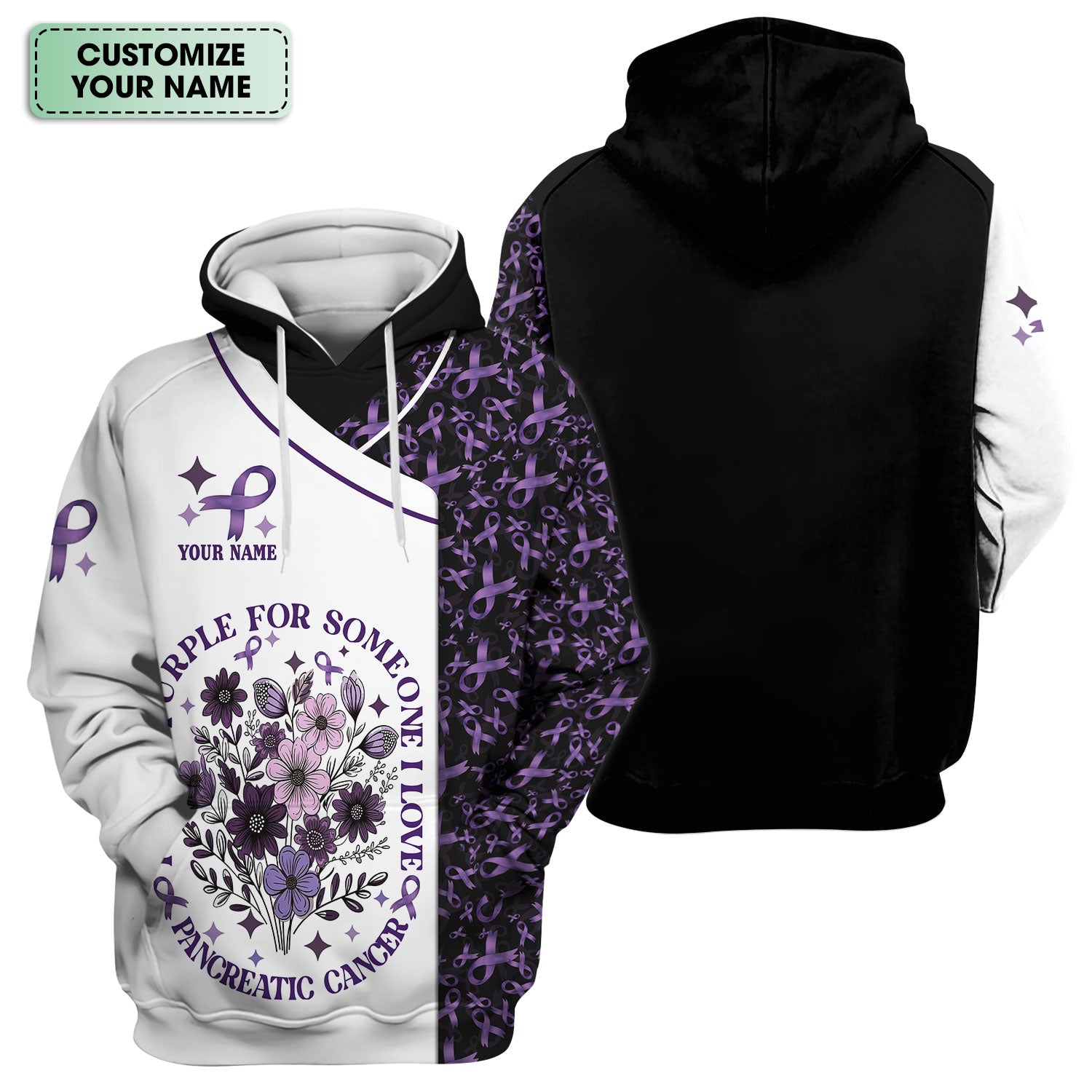 Custom Name Pancreatic Cancer Scrub Top - Awareness Nurse Shirt for Someone I Love - Personalized Gift for Fighters Survivors Supporters