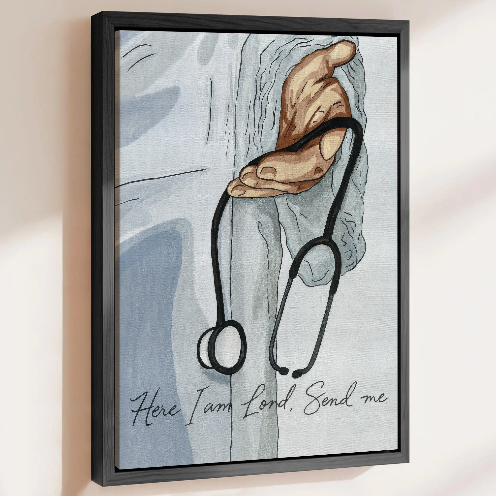 Christian Nurse Faith Canvas, Christian Nurse Faith Canvas Bible Verse, RN LPN & Healthcare Workers Gift