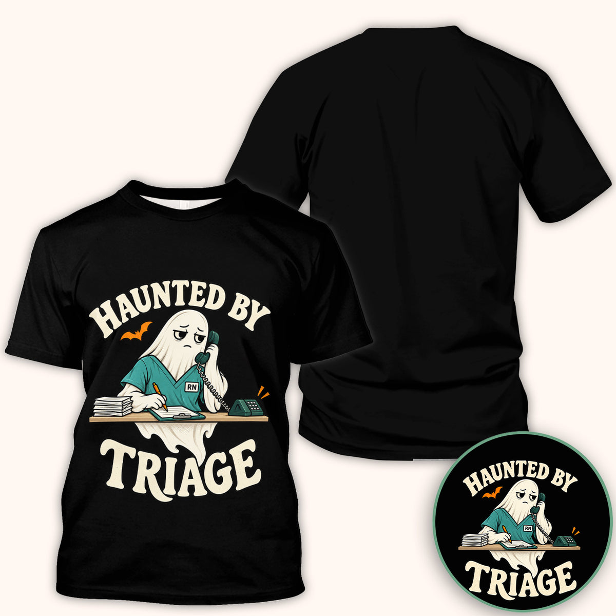 Funny Halloween Triage Nurse Ghost T-Shirt