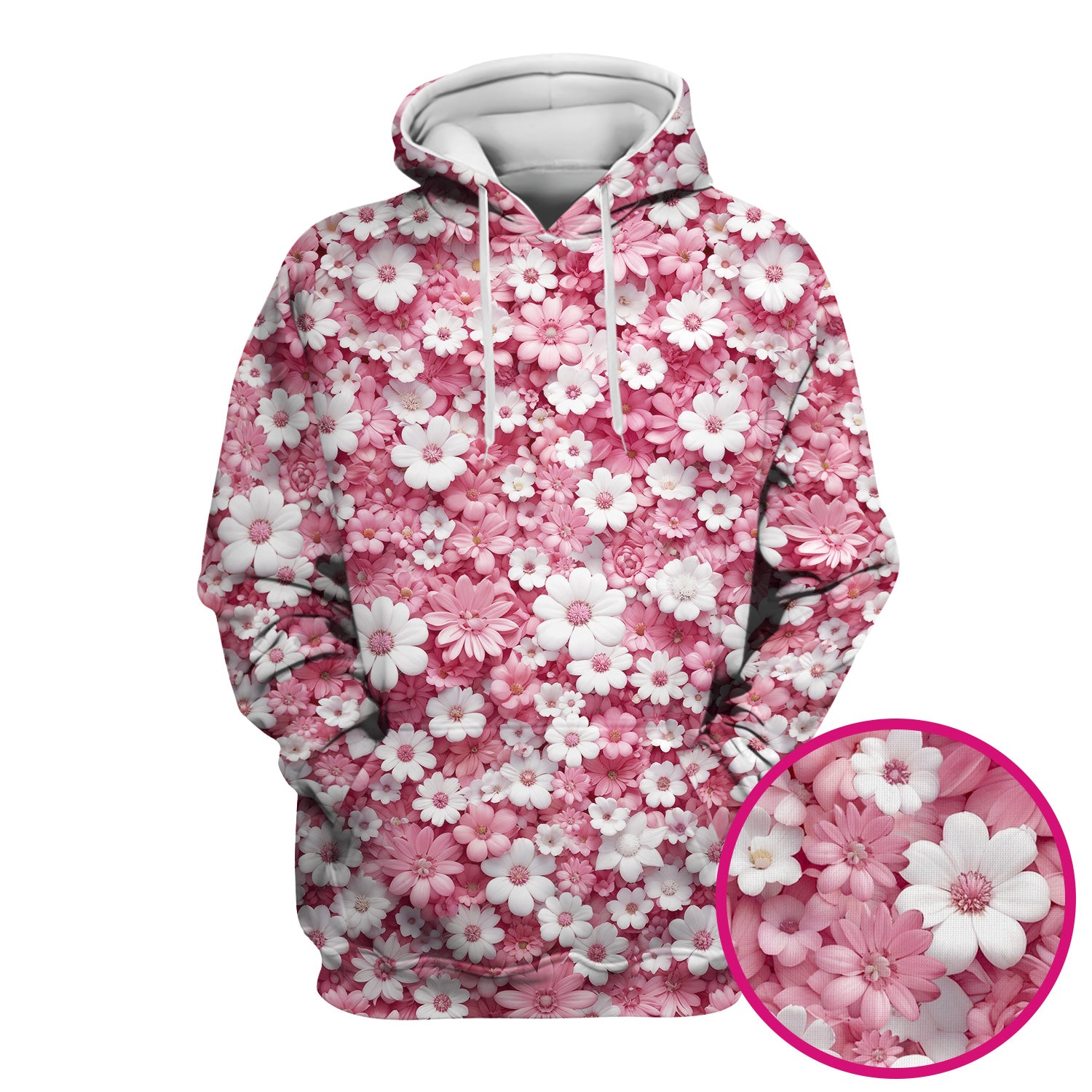 Cute Daisy Flower Bloom Pattern Scrub Top, Breathable Fabrics Nursing Uniform