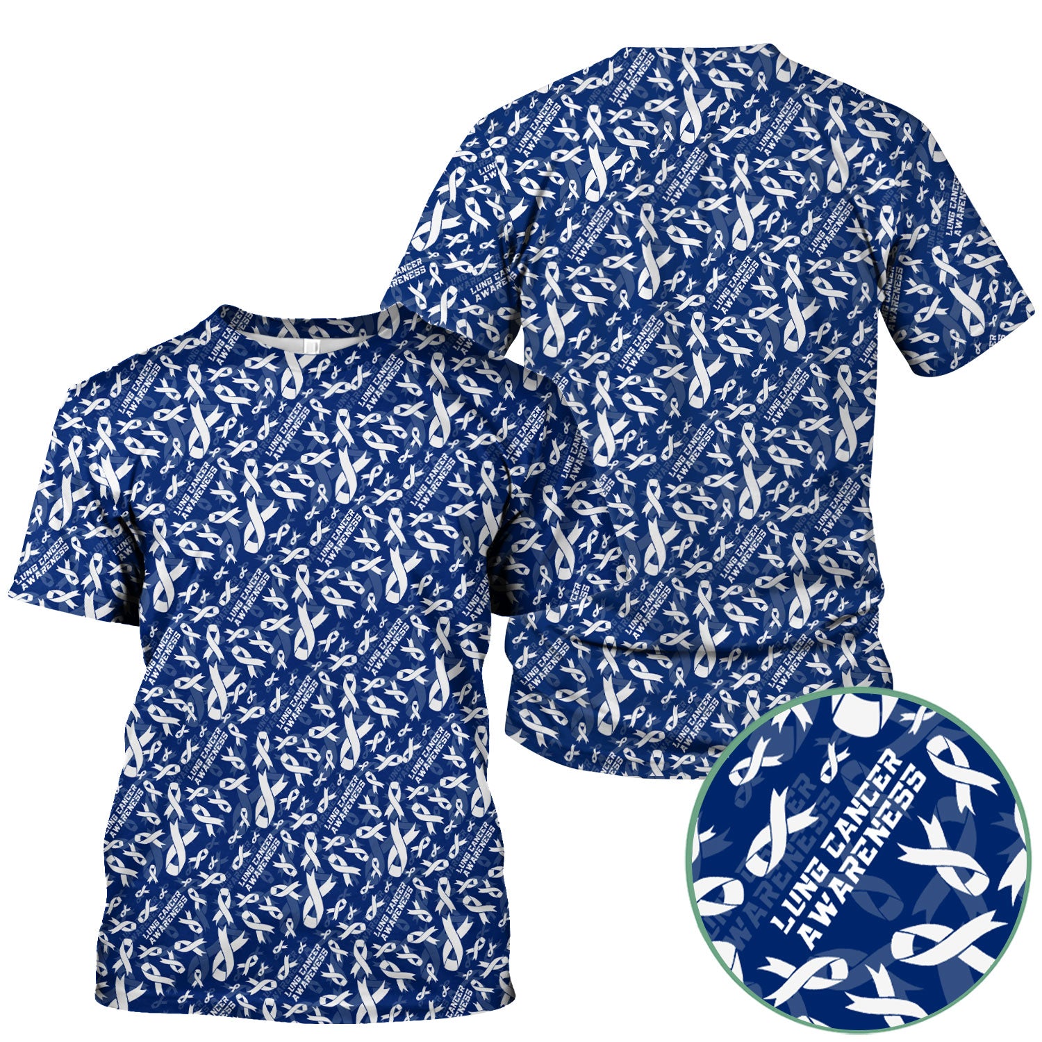 White Ribbon Lung Cancer Scrub Top - Awareness Nurse Shirt for Doctors & Nurses - Support Gift for Survivors Fighters Loved Ones