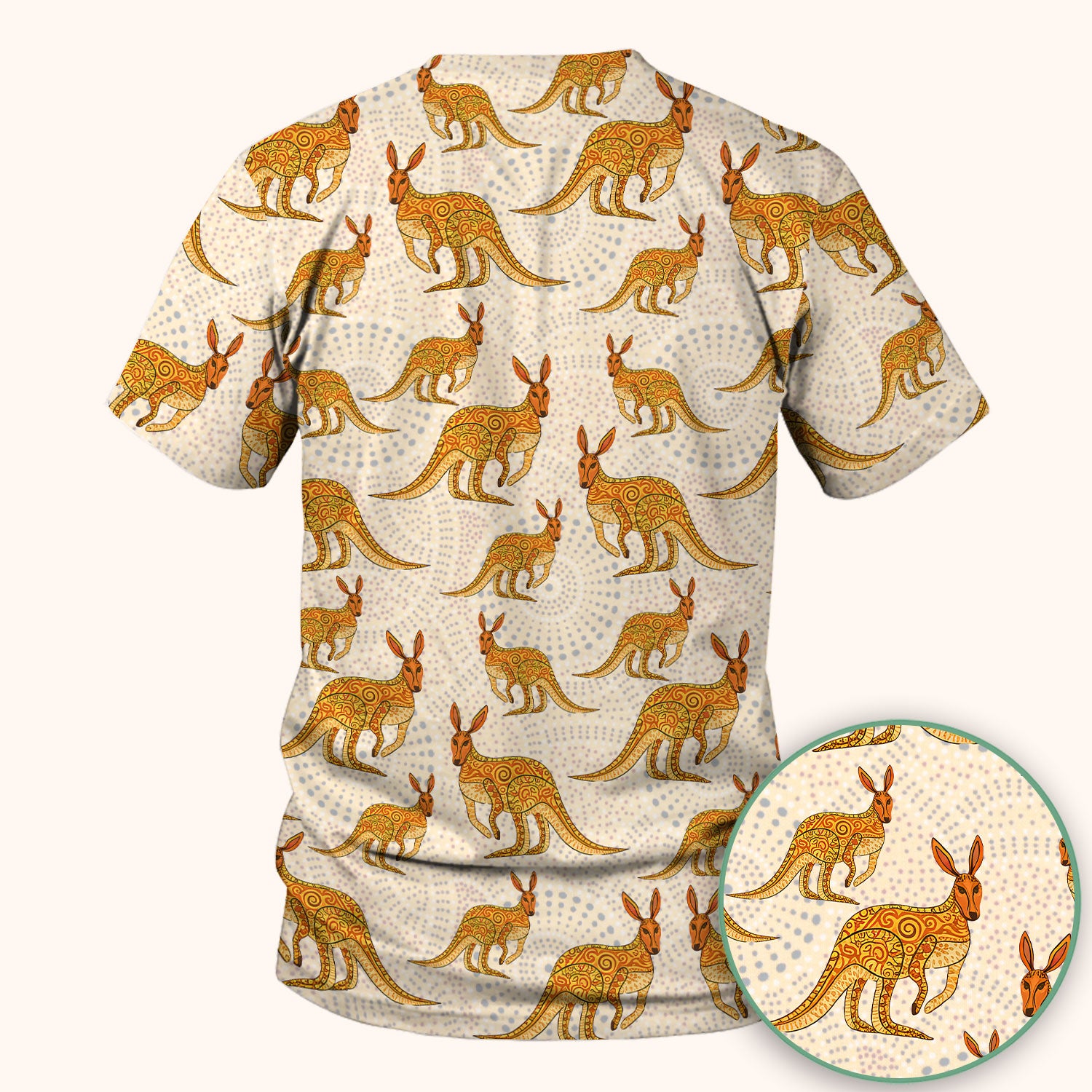 Australian Kangaroo Dot Art Inspired Medical Scrub Top - Women Uniform