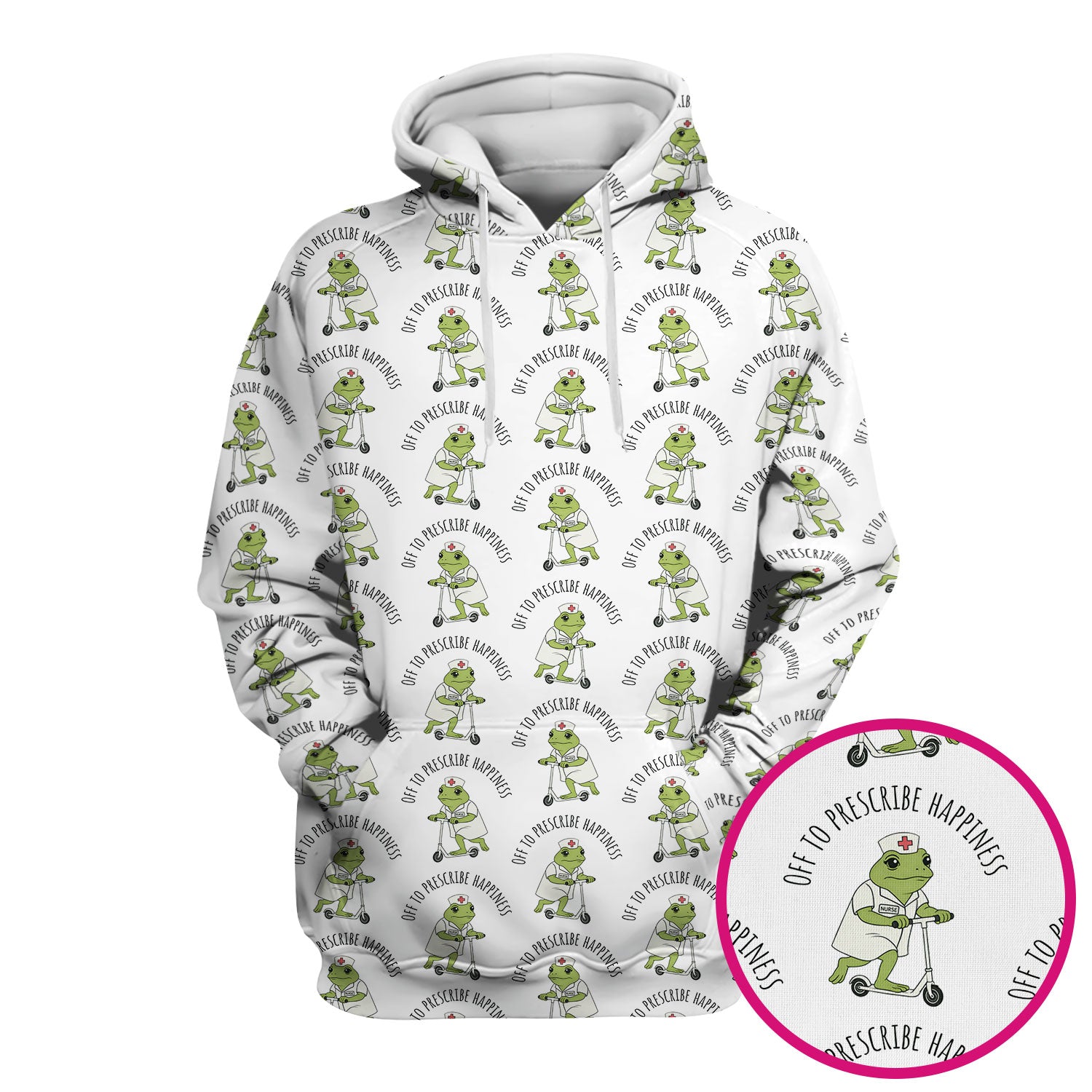 Cute Frog Nurse Off To Prescribe Happiness Scrub Top, Comfortable Scrubs for Nurses
