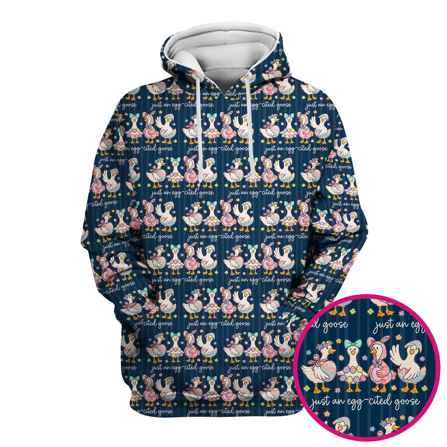 Cute Easter Goose Egg Pattern Scrubs Top, Breathable Fabrics Nursing Uniform