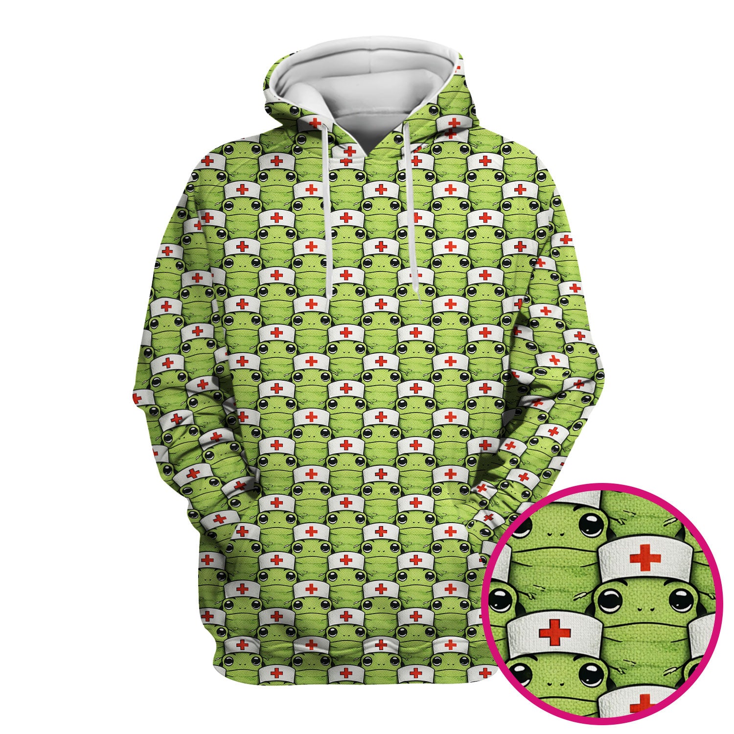 Funny Green Nurse Frog Scrub Top, Comfortable Scrubs for Nurses