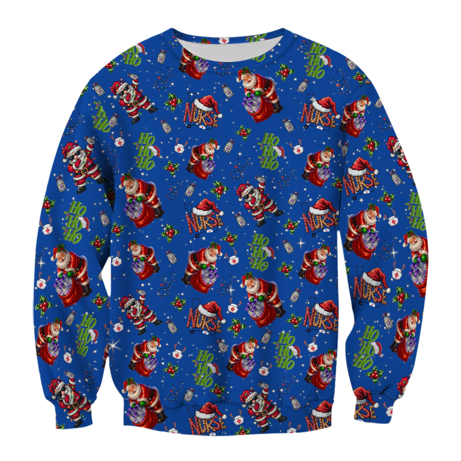 Santa Nurse Christmas Scrub Shirt - Funny Holiday Scrub Top Multi Colors - Cute Nursing Work Shirt with Pockets
