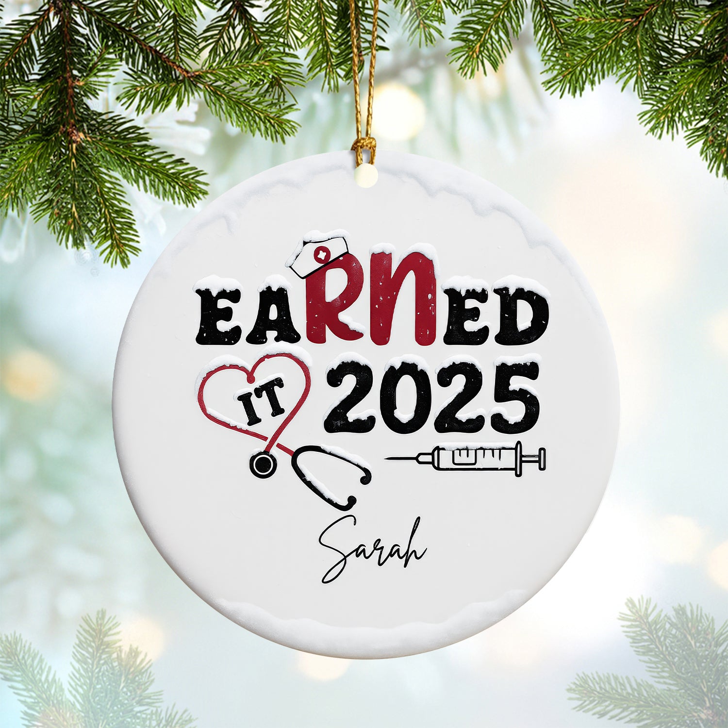Personalized Nurse Graduation Ceramic Ornament, Christmas Tree Decoration, Healthcare Worker Gift for RN LPN