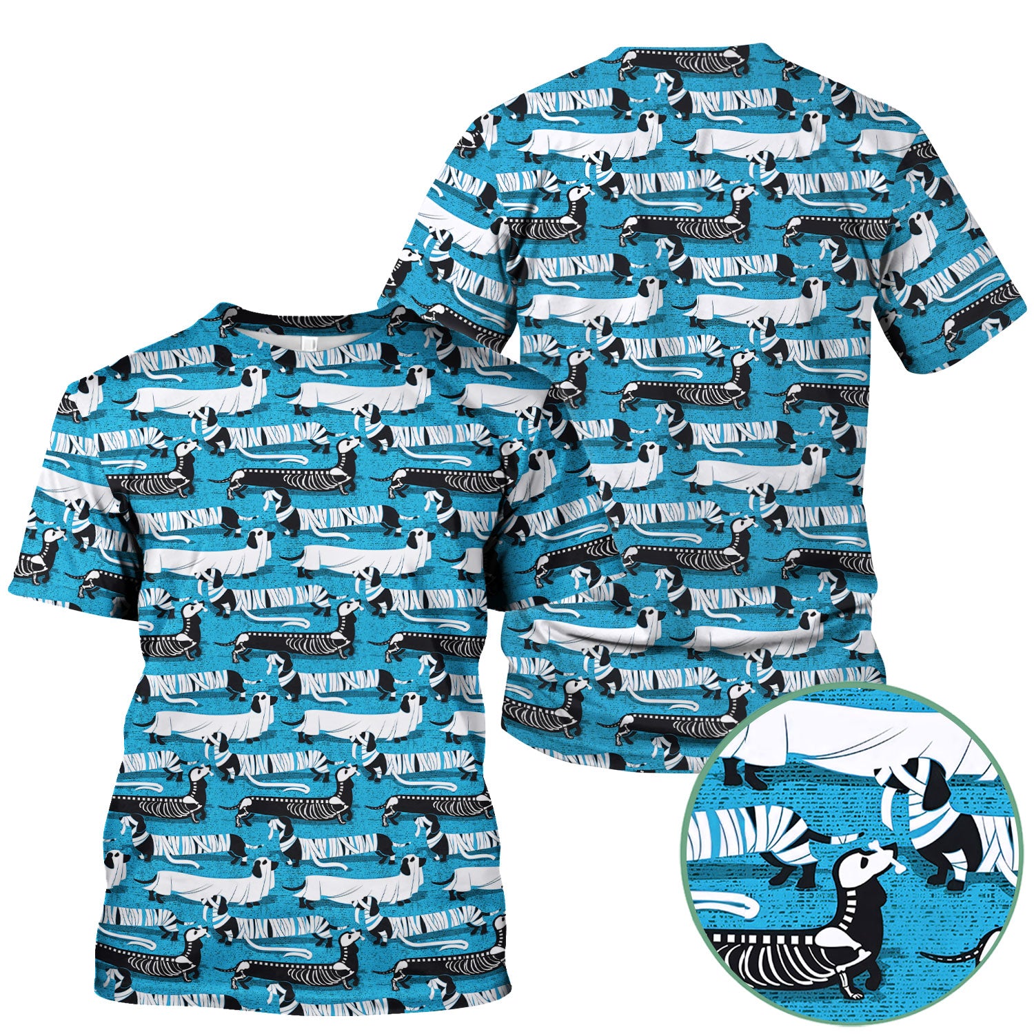 Halloween Dachshund Scrub Top - Funny Dog Skeleton Scrub Shirt Multi Color - Cute Halloween Scrubs Gift for Nurse, CNA, RN, Doctor
