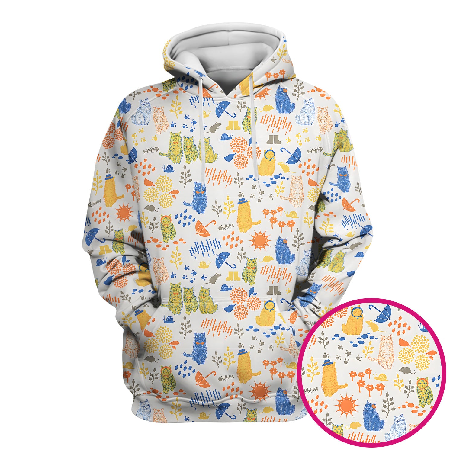 Cozy Rainy Day Cat Lover Nature Nurse Pattern Scrub Top, Comfortable Scrubs for Nurses