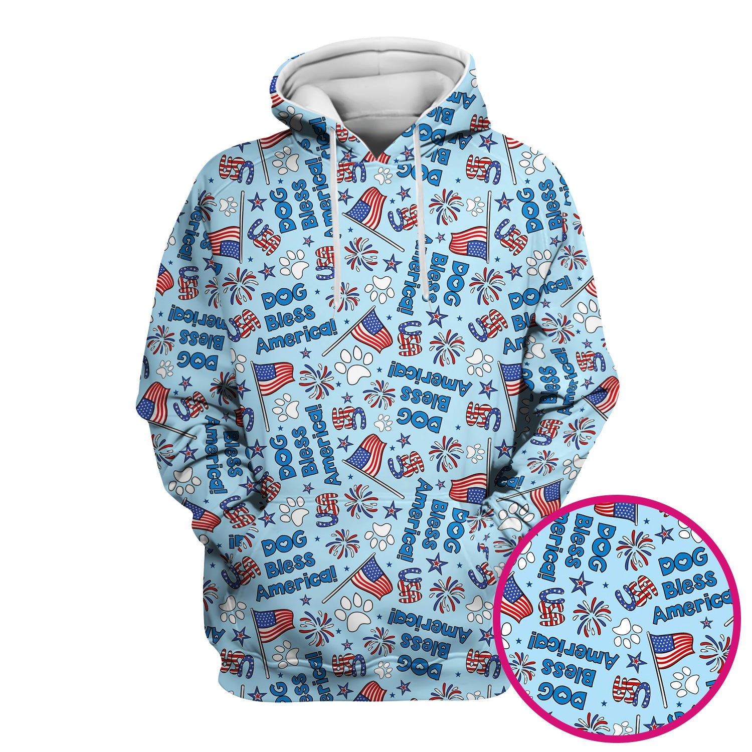 Funny Patriotic Dog Bless America Flag Pattern Scrub Top, Comfortable Scrubs for Nurses