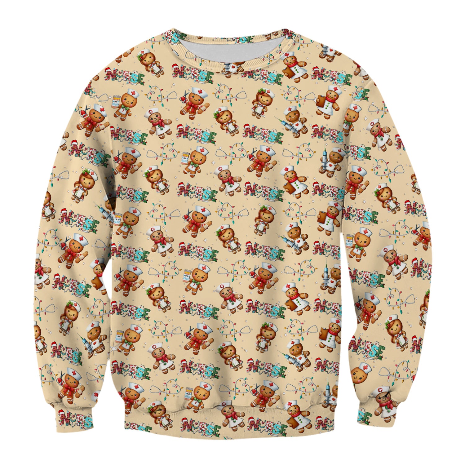 Gingerbread Cookie Christmas Scrub Top - Funny Holiday Nurse Shirt - Cute Medical Uniform for RN CNA LPN LVN EN