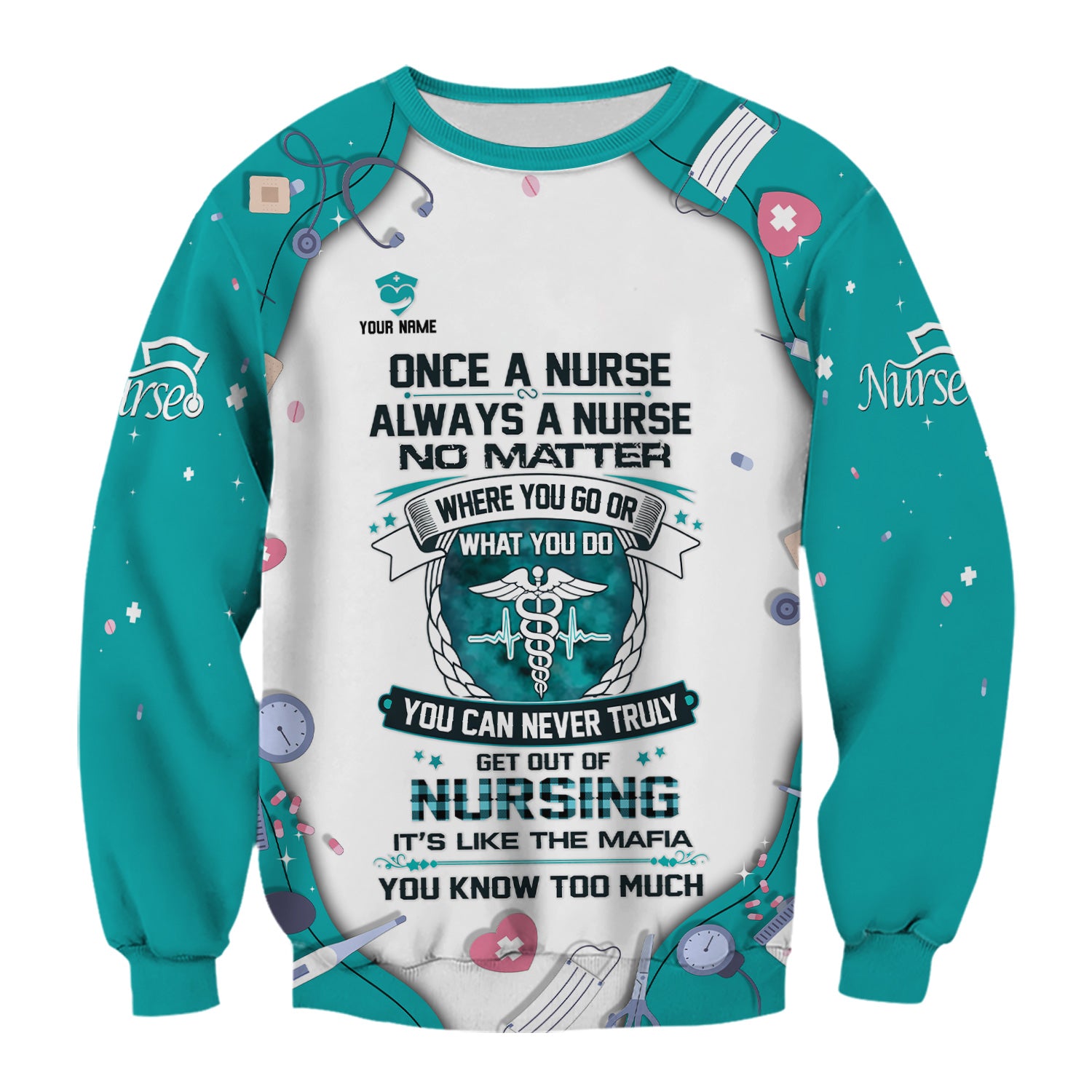 Personalized Once A Nurse Quote Medical Tools Scrub Top, Comfortable Scrubs for Nurses
