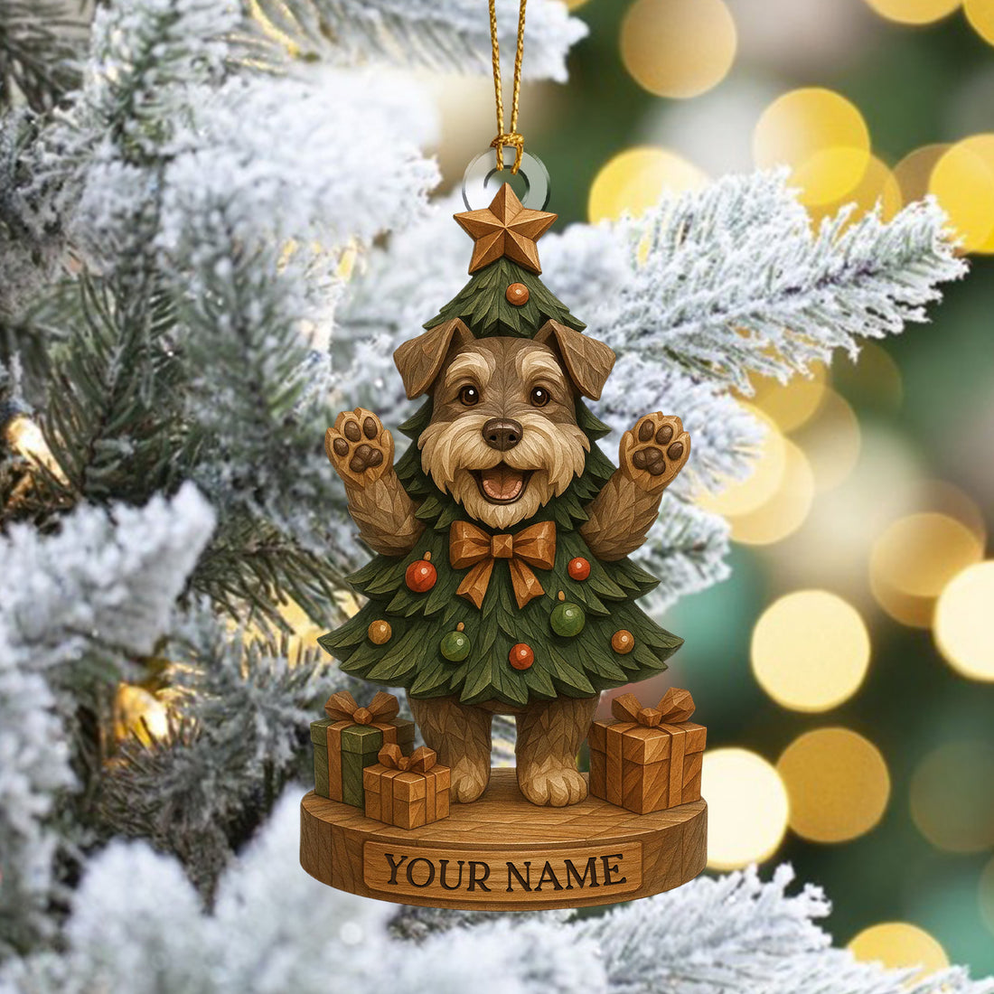 Personalized Dog Christmas Tree Ornament, Custom Name Holiday Pup Décor, Cute Xmas Gift For Dog Lovers