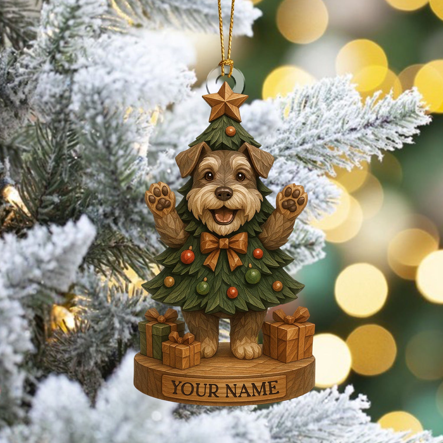 Personalized Dog Christmas Tree Ornament, Custom Name Holiday Pup Décor, Cute Xmas Gift For Dog Lovers