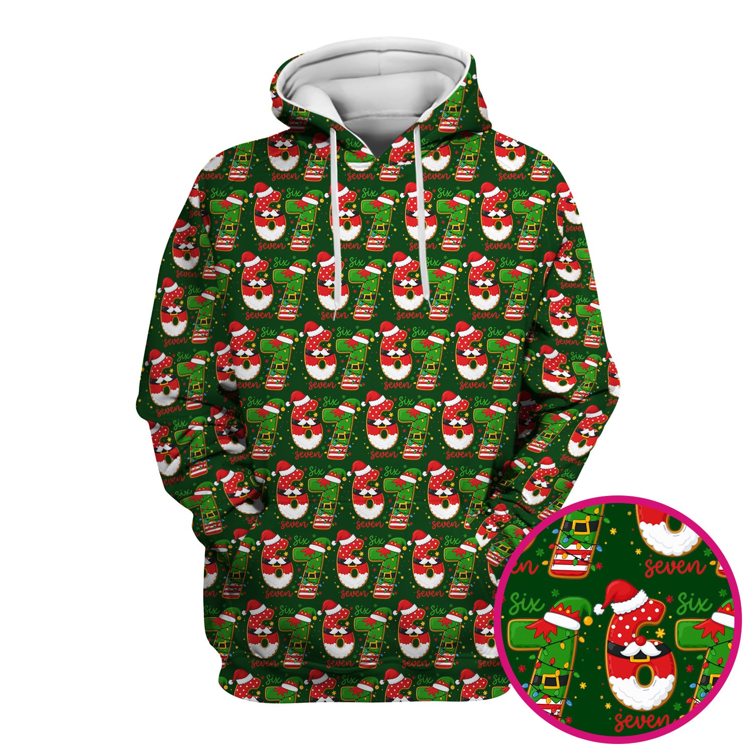 Christmas 67 Pattern Scrub Top, Festive Holiday Medical Uniform Shirt For Nursing