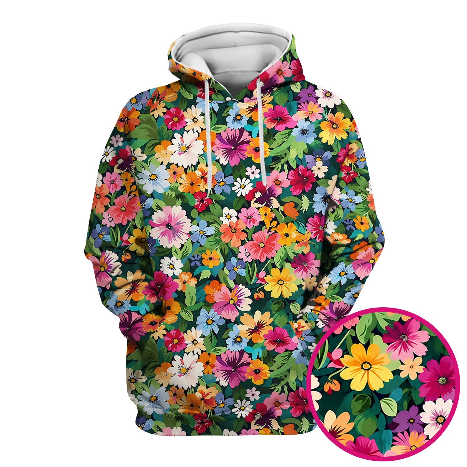 Colorful Wildflower Garden Pattern Scrub Top, Comfortable Scrubs for Nurses