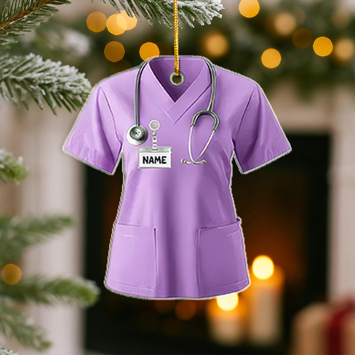 Personalized Nurse Scrubs Ornament, Nurse Uniform Ornament, Custom Name Nurse Ornament Gift for CNA RN LPN