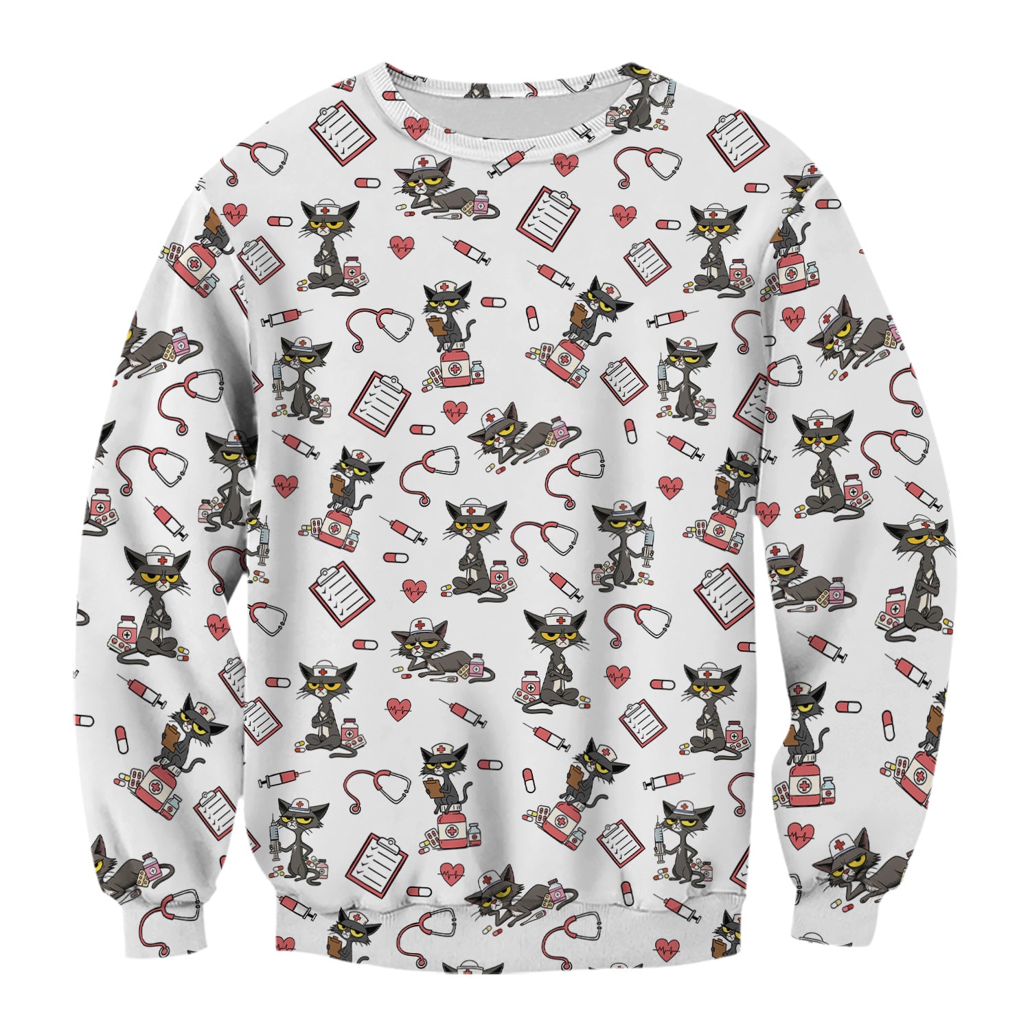 Personalized Funny Nurse Cat Scrub Top for Women - Cute Medical Uniform for RN CNA Vet Tech - Gift for Medical Staff, Healthcare Worker