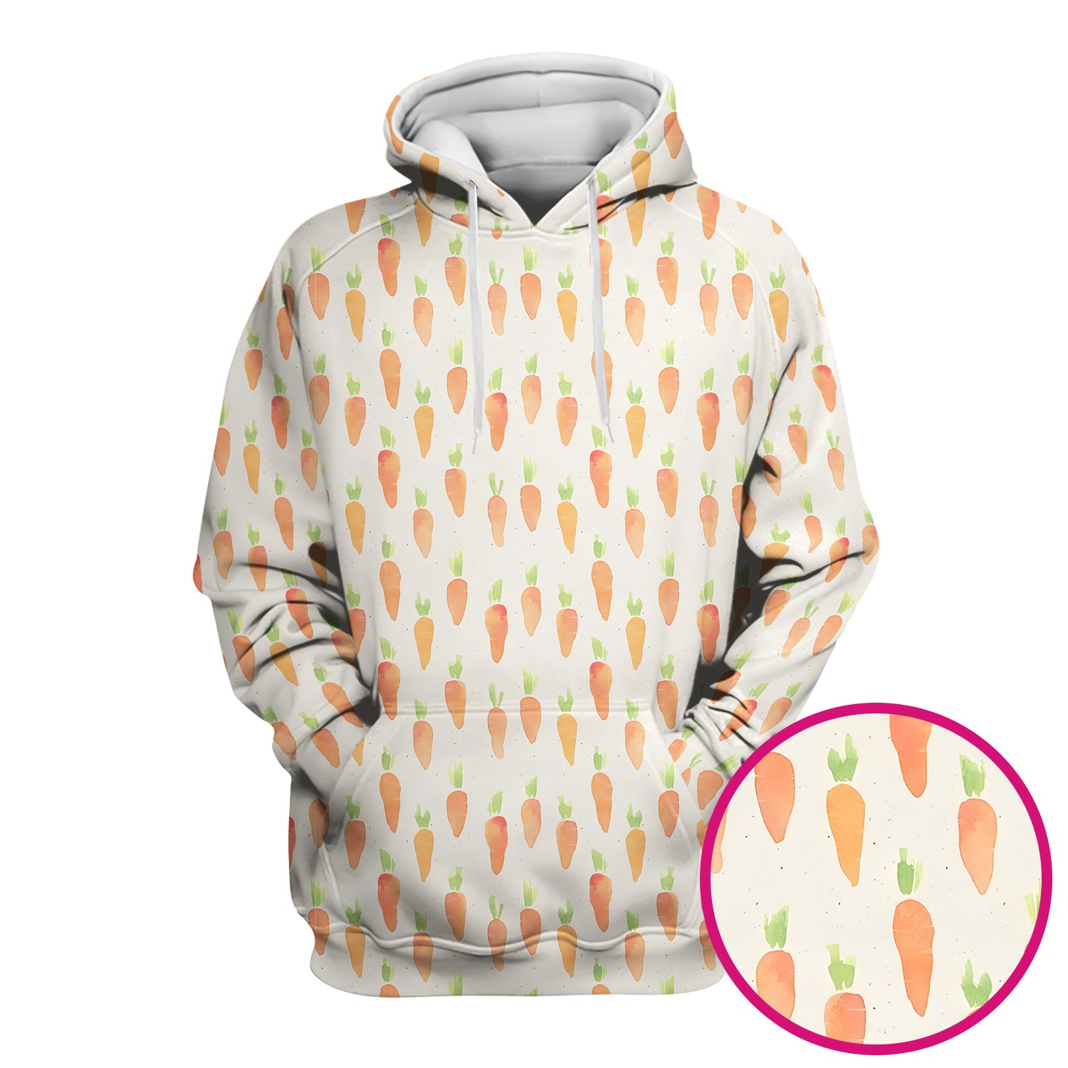 Simple Carrot Cute Pattern Scrubs Top, Comfortable Scrubs for Nurses