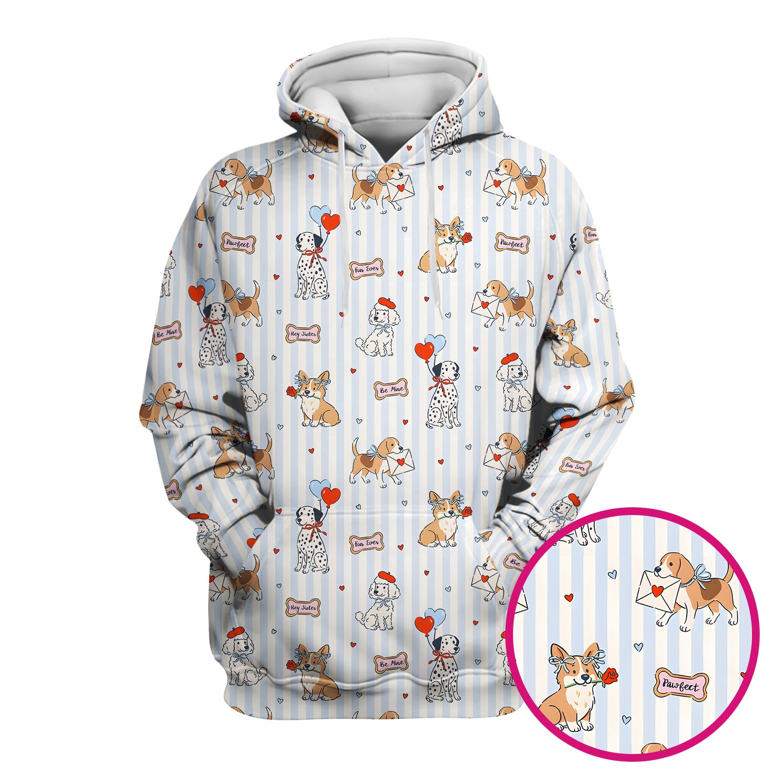 Valentine Puppy Heart Pattern Scrub Top, Comfortable Scrubs for Nurses