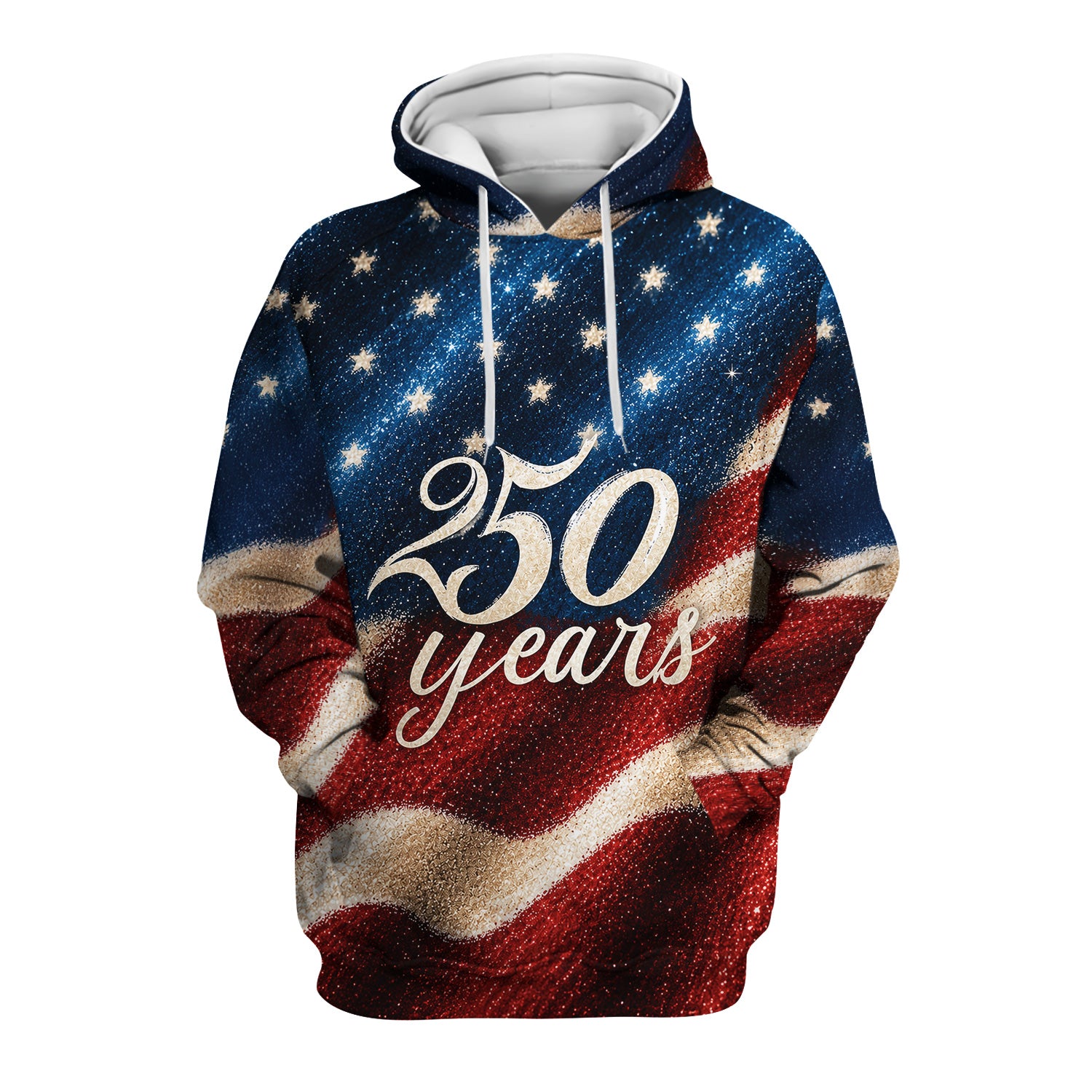 Festive American Flag 250 Years Pattern Scrub Top, Comfortable Scrubs for Nurses