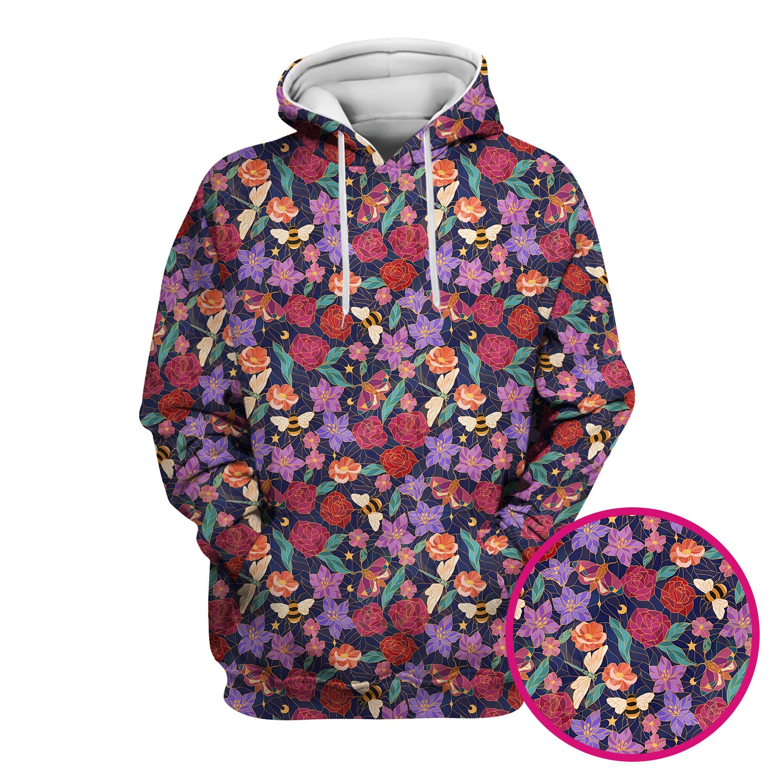 Charming Floral Garden With Bees And Dragonflies Scrub Top, Comfortable Scrubs for Nurses
