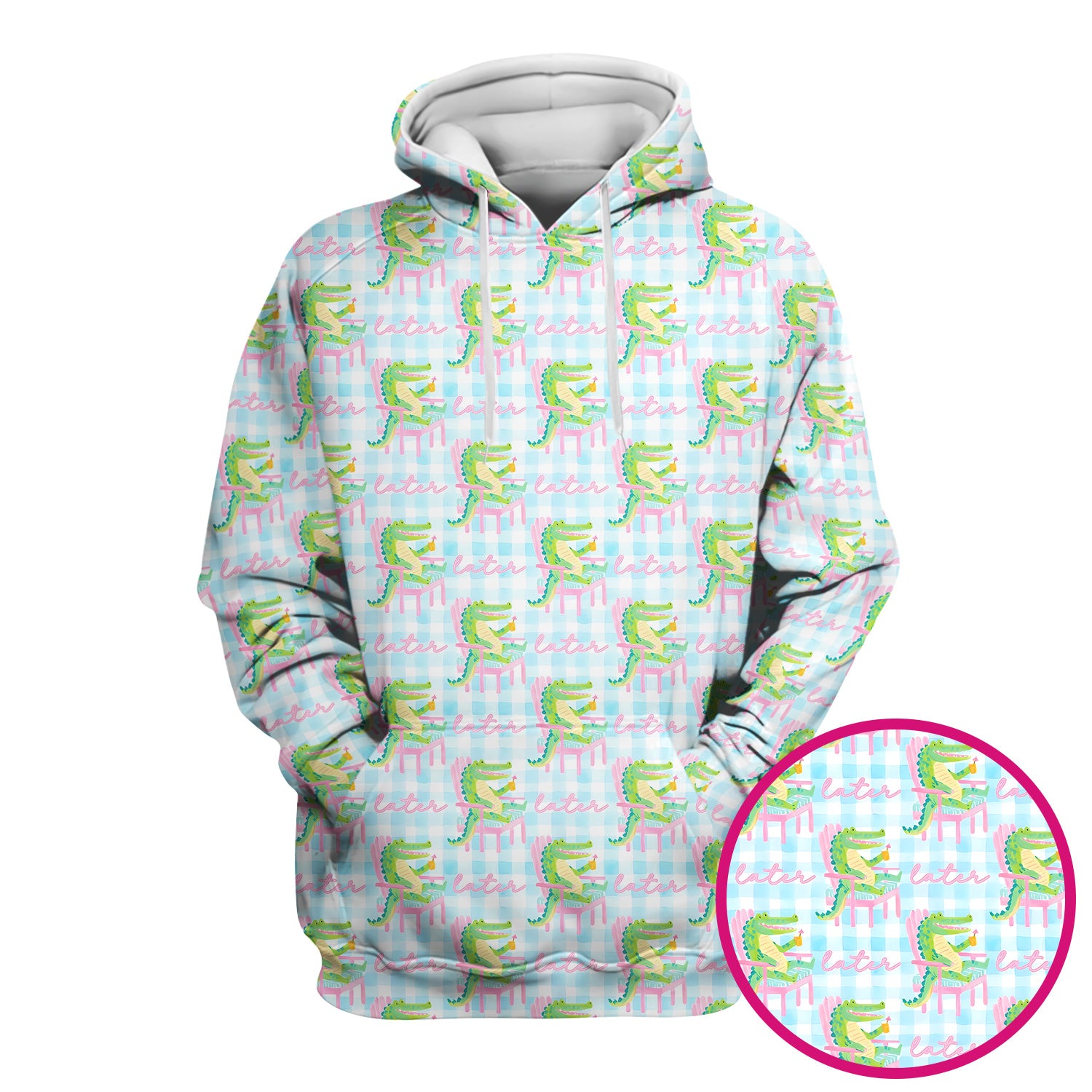 Funny Lazy Crocodile Later Pattern Scrub Top, Comfortable Scrubs for Nurses