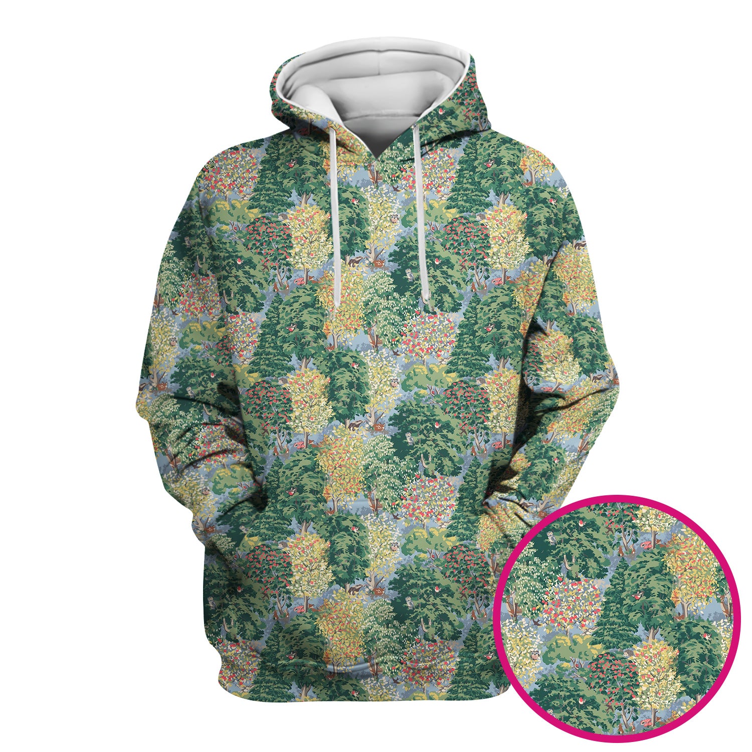 Forest Landscape Pattern Scrub Top, Comfortable Scrubs for Nurses