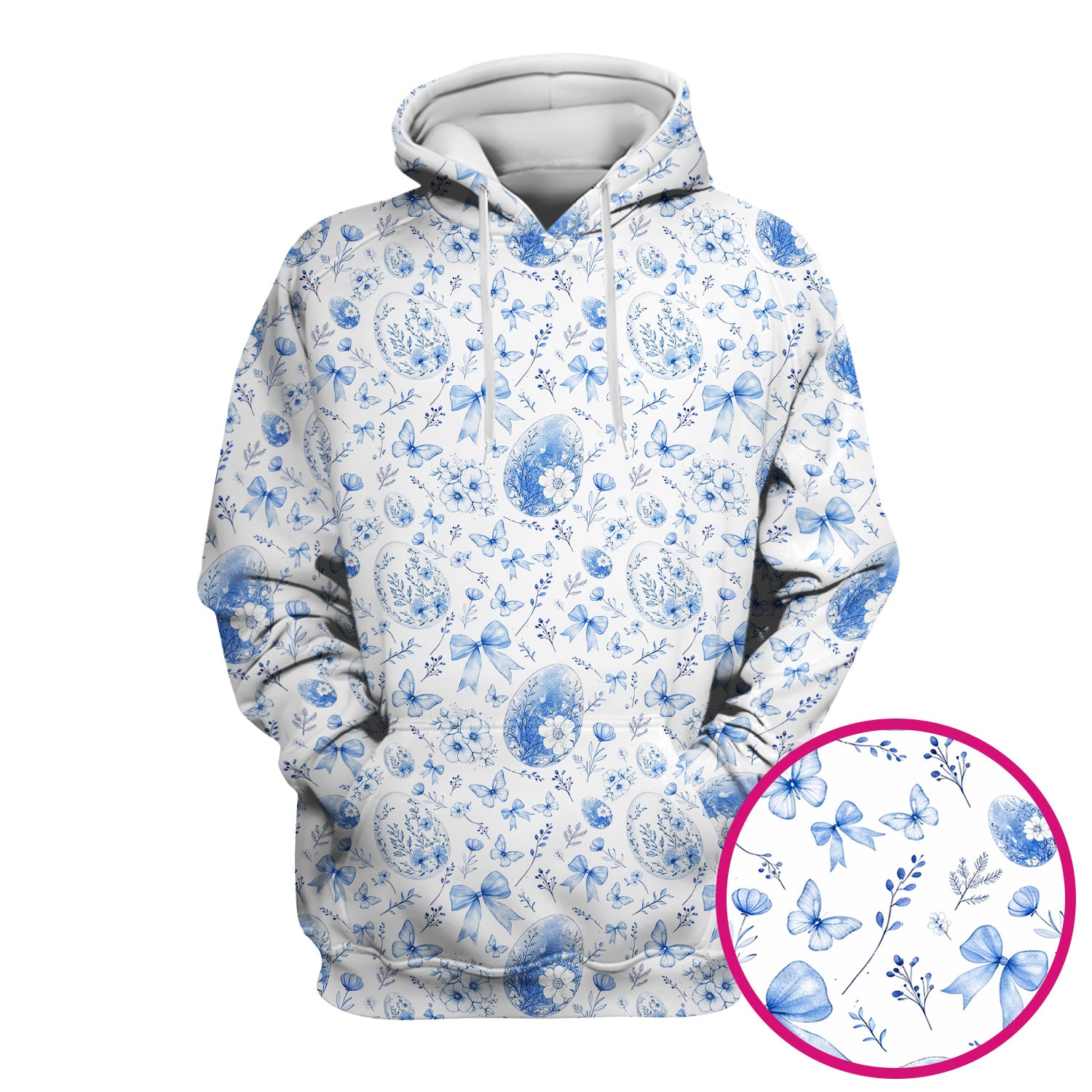 Butterfly Floral Bow Vintage Pattern Scrub Top, Breathable Fabrics Nursing Uniform