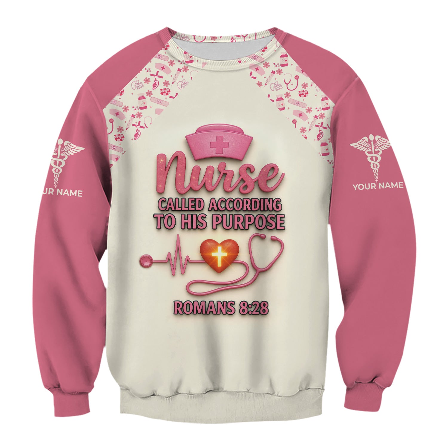 Personalized Faith Nurse T-Shirt - Called According To His Purpose Quote - Religious Gift for RN LPN Healthcare Workers