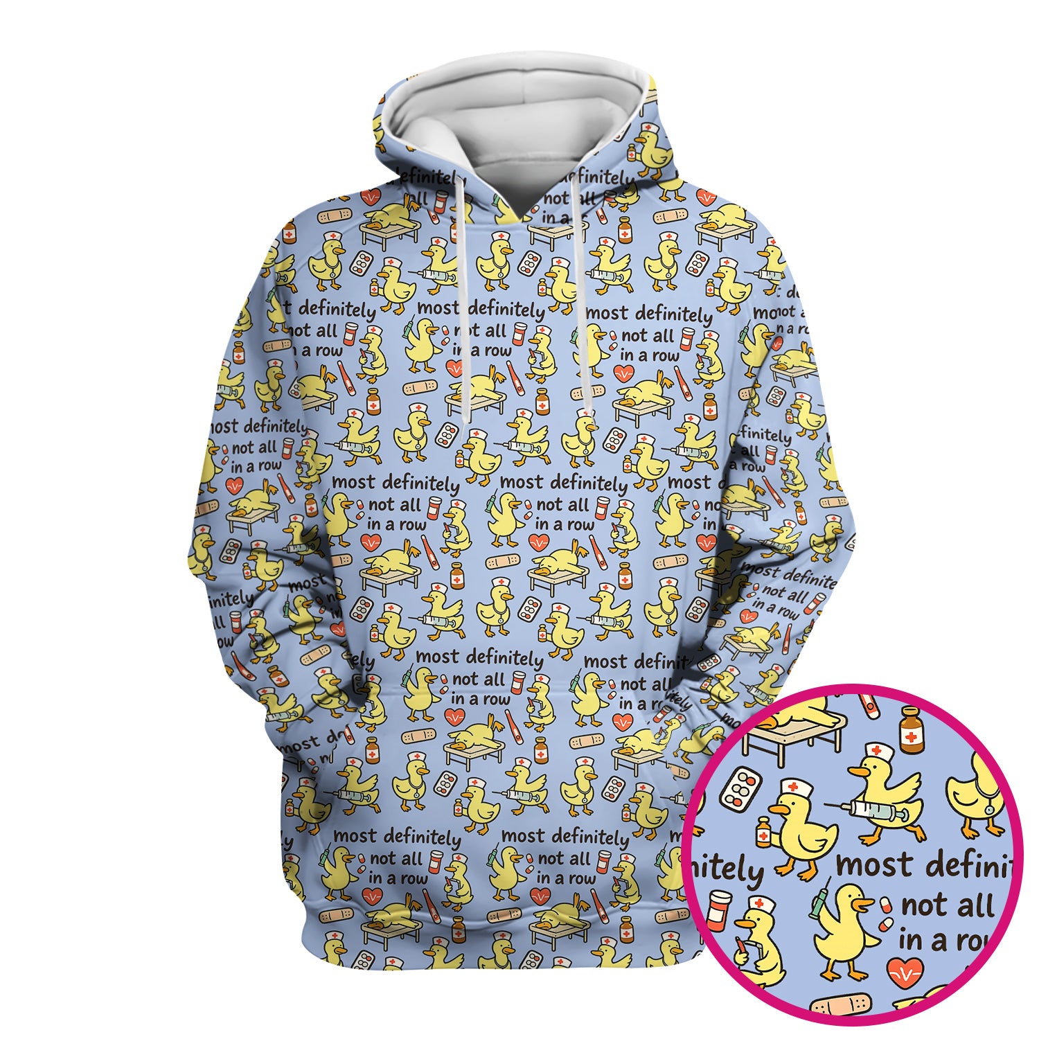Funny Nurse Duck Medical Humor Pattern Scrub Top, Comfortable Scrubs for Nurses