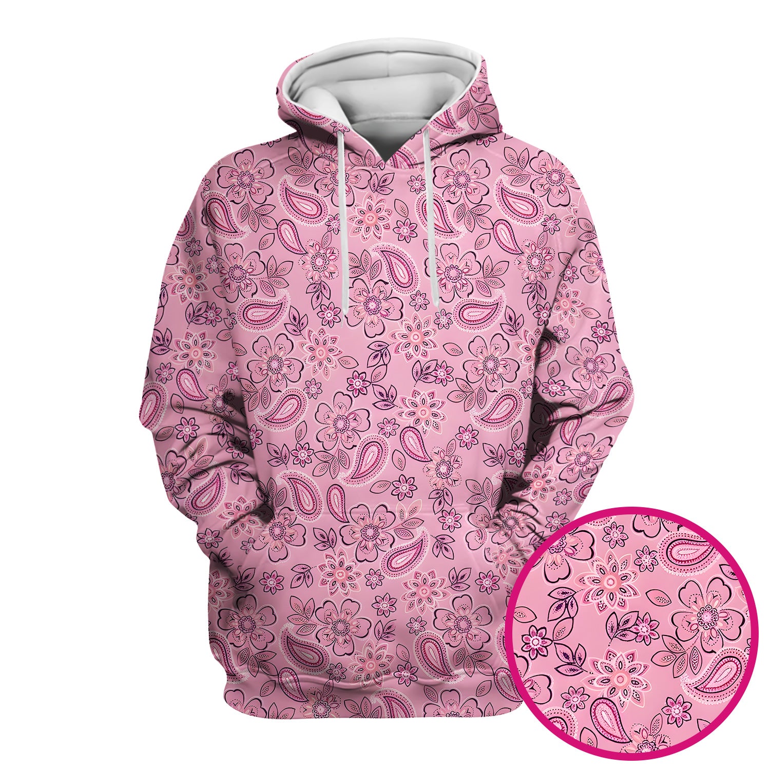 Pink Paisley Floral Nurse Pattern Scrub Top, Comfortable Scrubs for Nurses