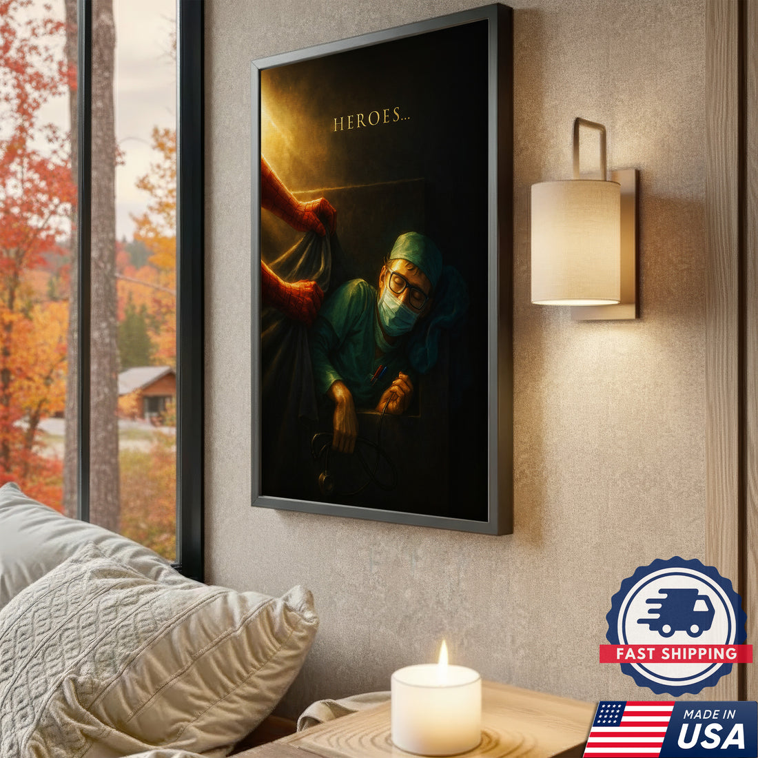 Heroes Is Nurse Canvas, Funny Medical Gift for RN LPN CNA Healthcare Workers
