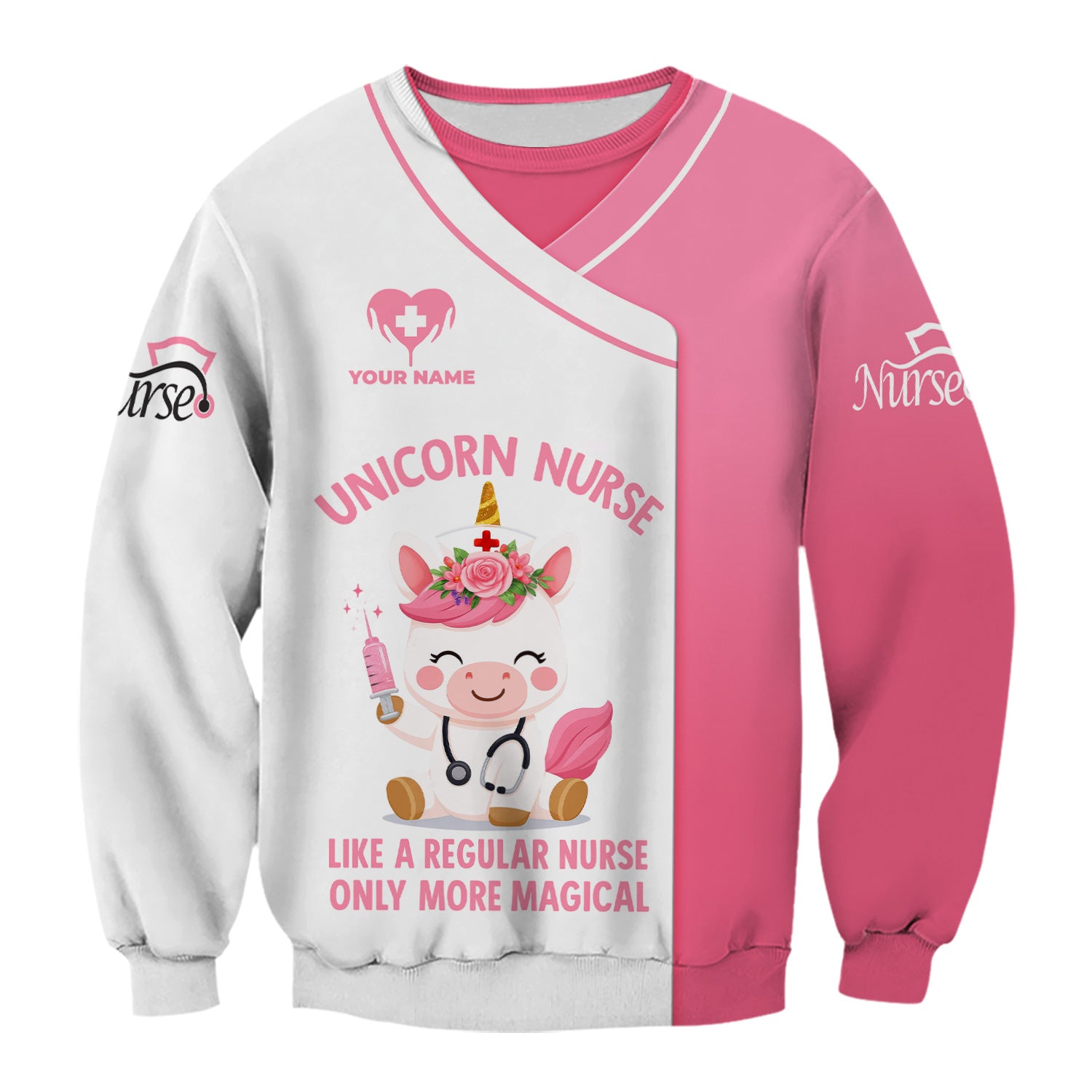 Personalized Unicorn Nurse Shirt - More Magical Funny Nurse Quote - Custom Name Gift for RN CNA LPN