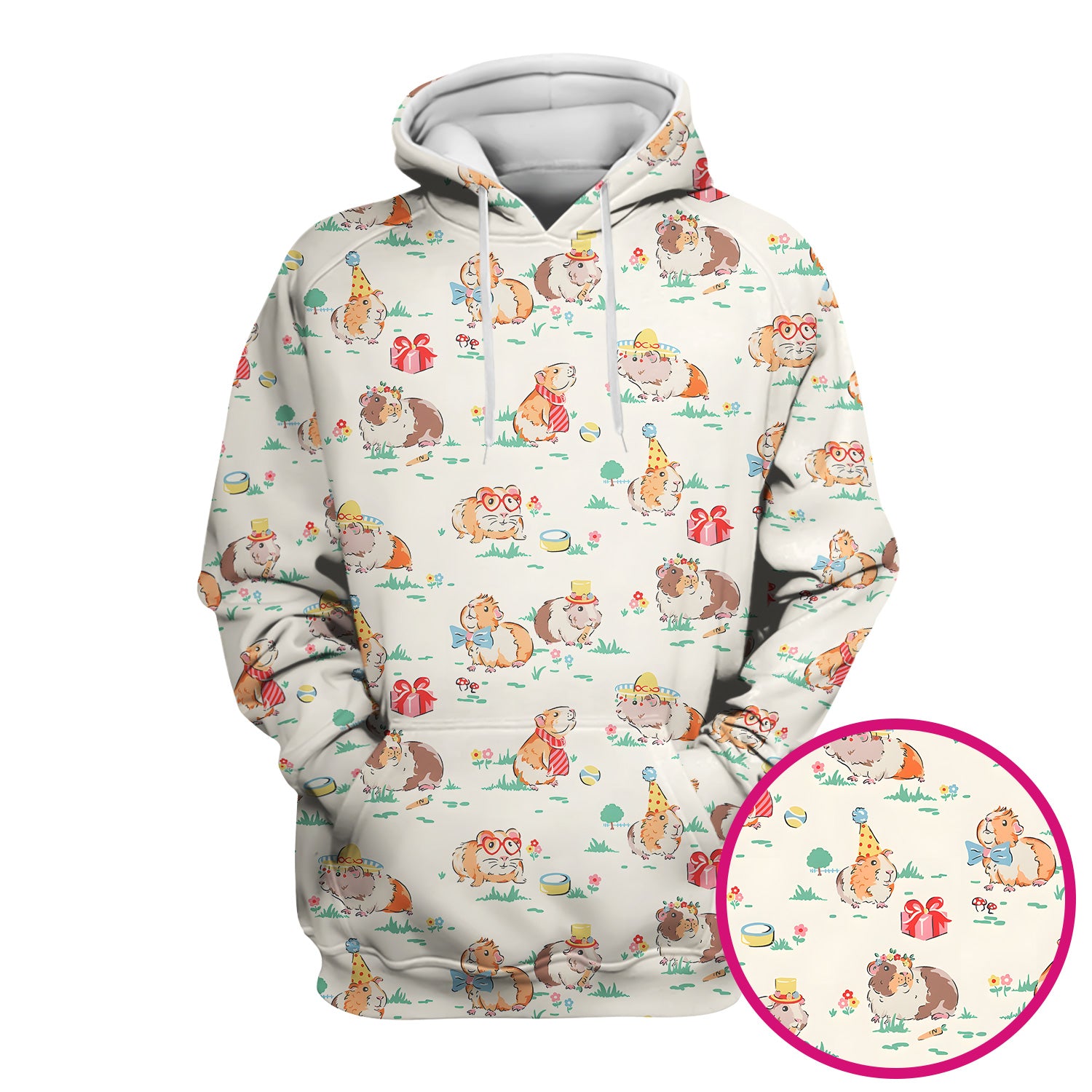Cute Guinea Pig Party Nurse Pattern Scrub Top, Comfortable Scrubs for Nurses