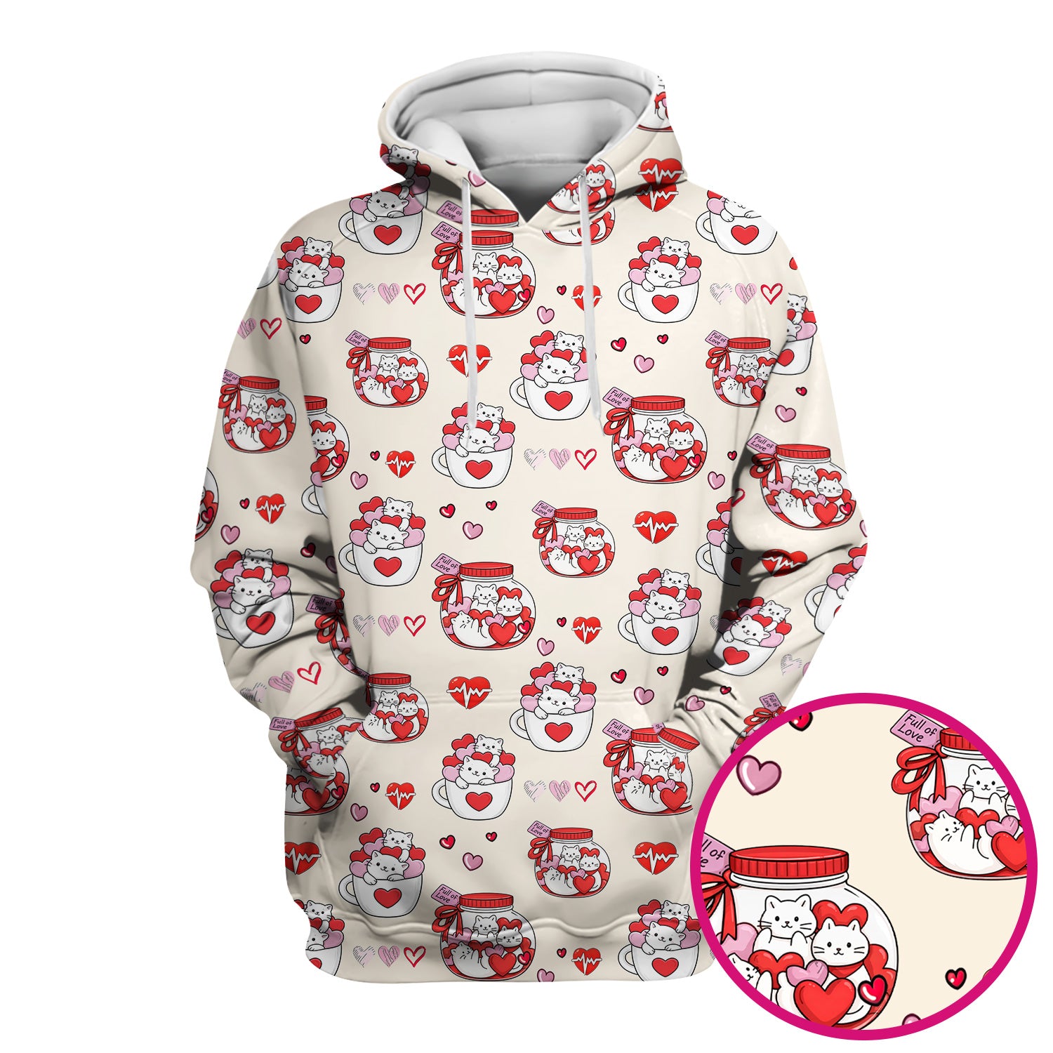 Cute Cat Valentine Nurse Scrub Top, Comfortable Scrubs for Nurses