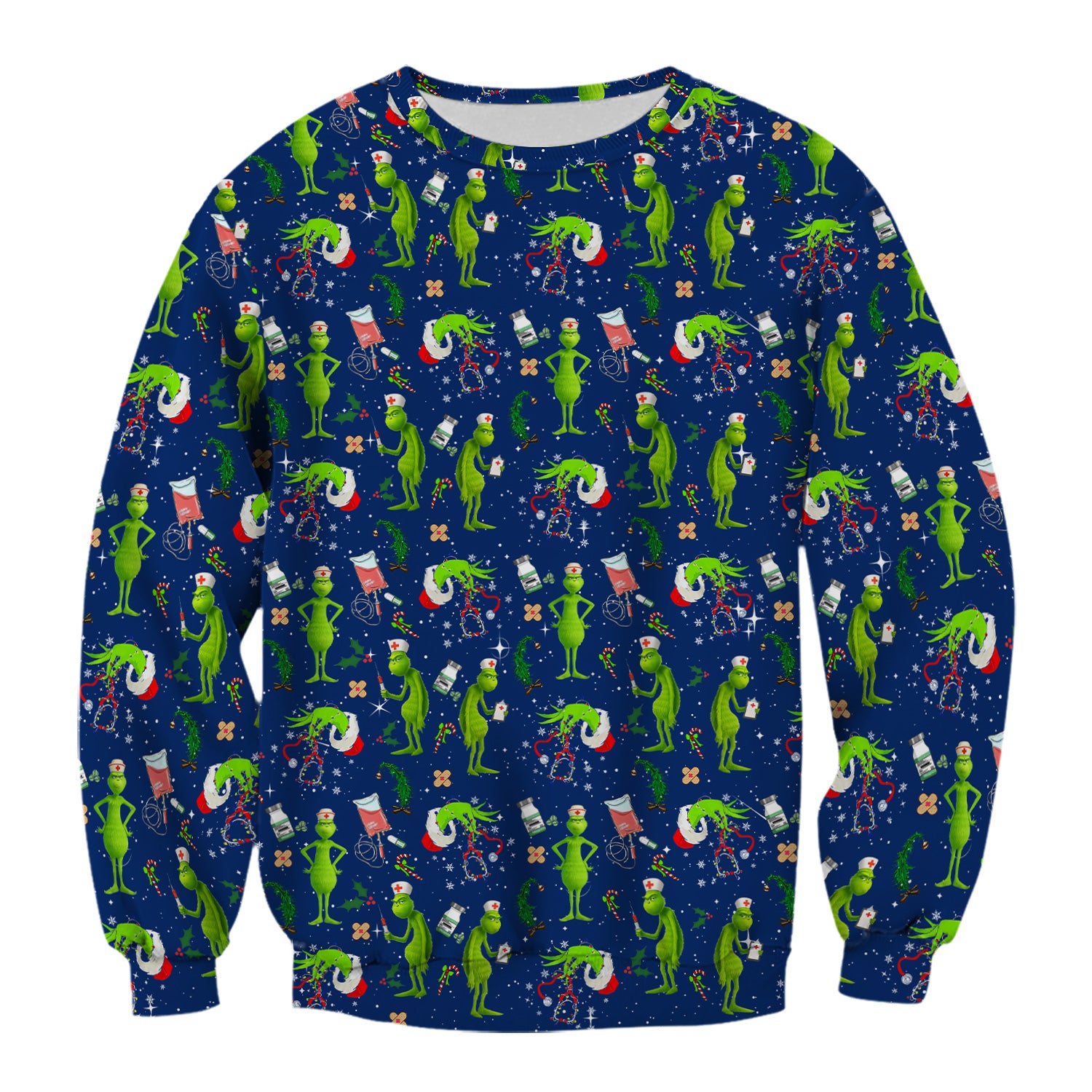 Funny Grinch Scrub Top - Christmas Nurse Shirt for Women - Multiple Color Options CNA RN LPN Gift